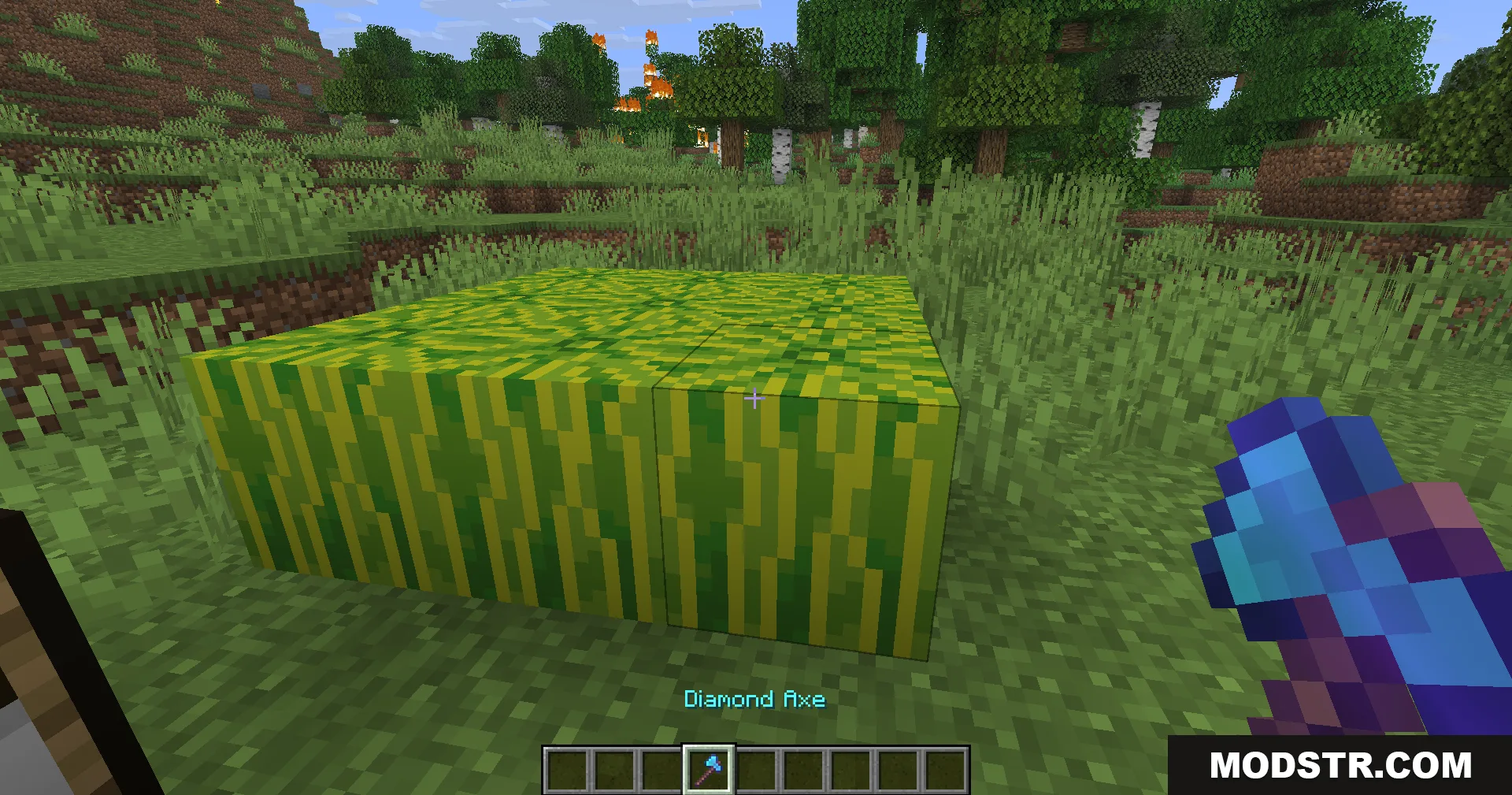 Legacy Mechanics Data Pack Screenshot 6 Using a Fortune III axe on melons to get more slices in Legacy Mechanics