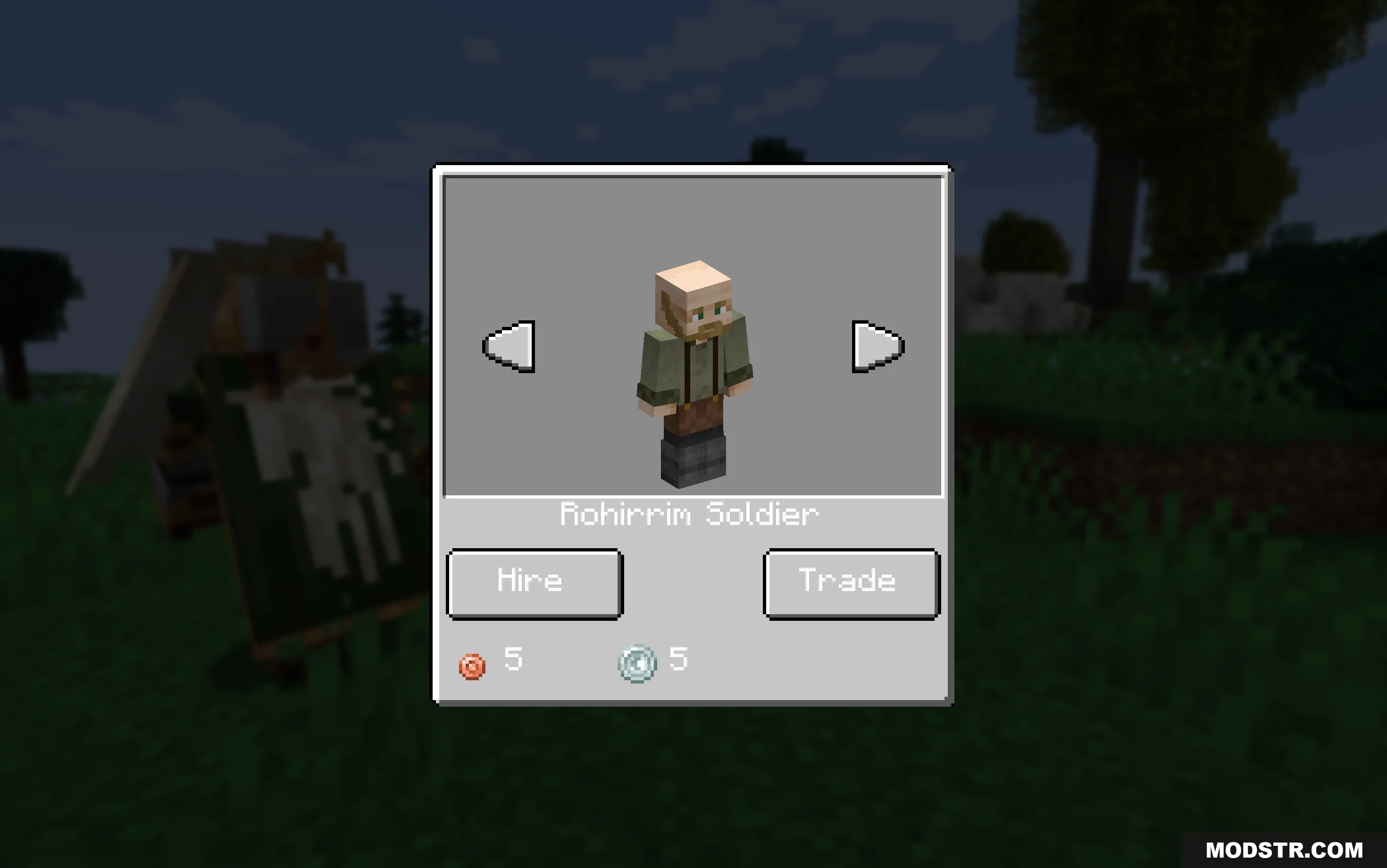 Legion of the Rings Mod Screenshot 1 Hiring screen for a Rohirrim Soldier in the Legion of the Rings Mod