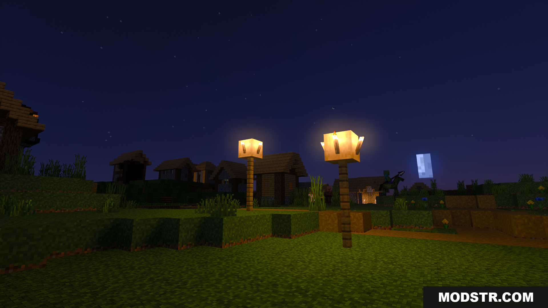 Light Path RTX Texture Pack Screenshot 3 Special lighting effects create a beautiful glow in the village