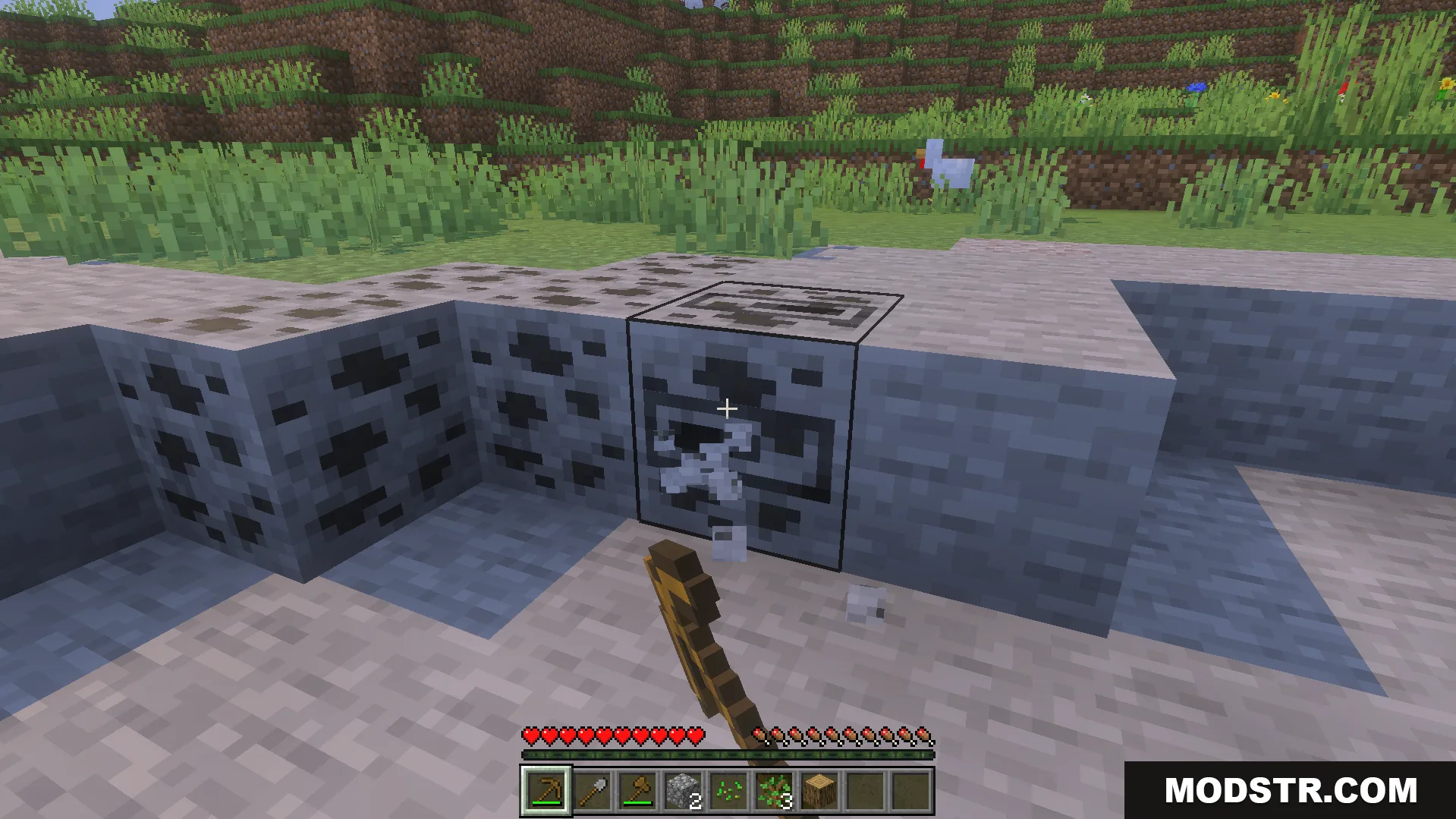 Loading Block Breaking Animation Texture Pack Screenshot 10 Player mining coal ore with a dynamic loading bar showing break progress