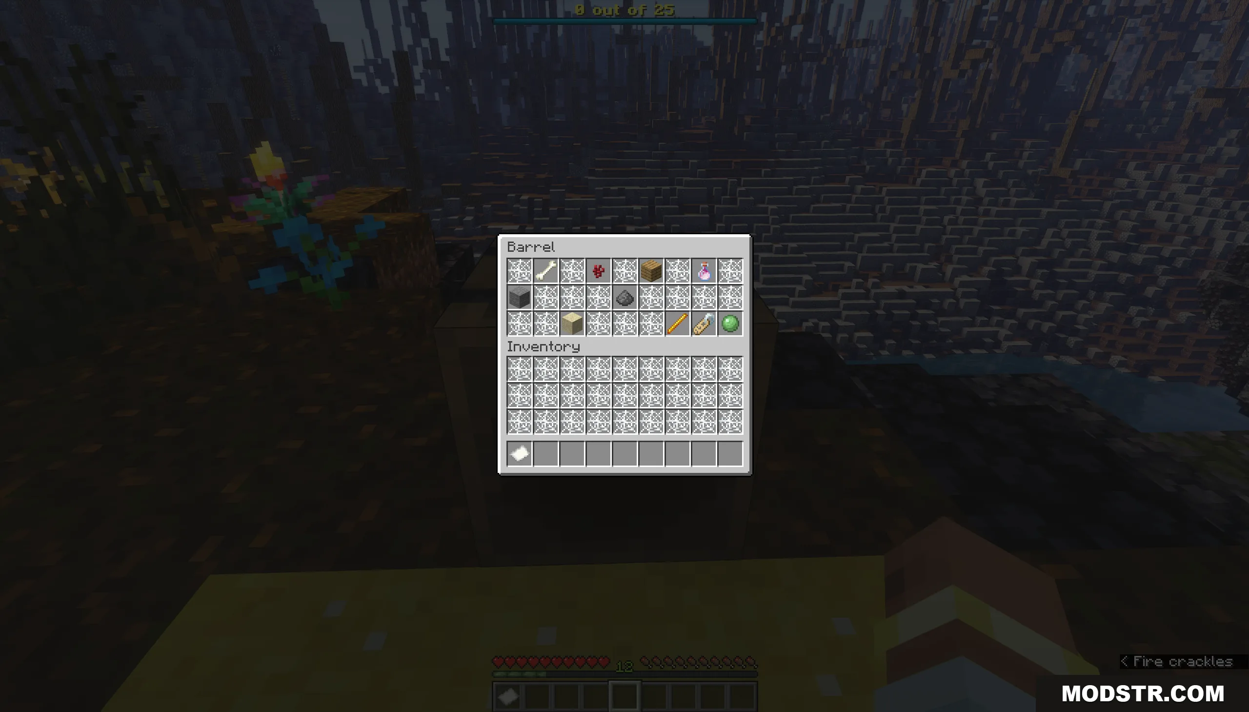 Logical Codes on the Island Map Screenshot 6 A barrel inventory screen showing items like a name tag and slimeball