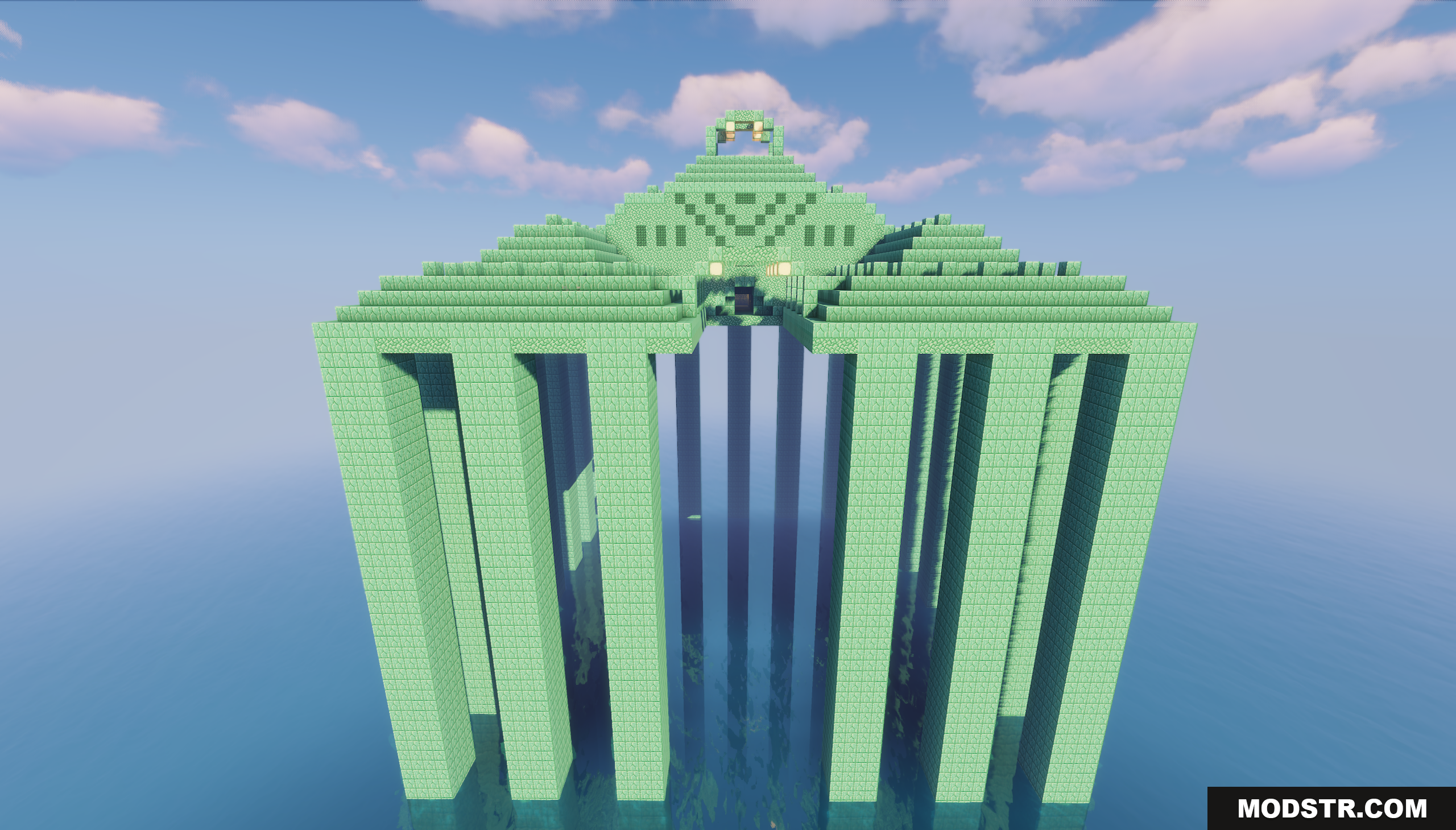 Lonely Island Map Screenshot 7 Large ocean monument structure raised above the water on tall pillars