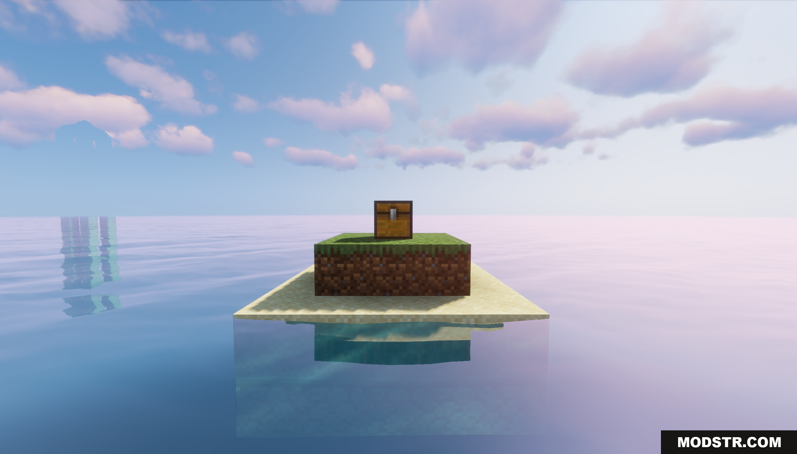Lonely Island Map Screenshot 5 Starting location of the Lonely Island Map with a single chest
