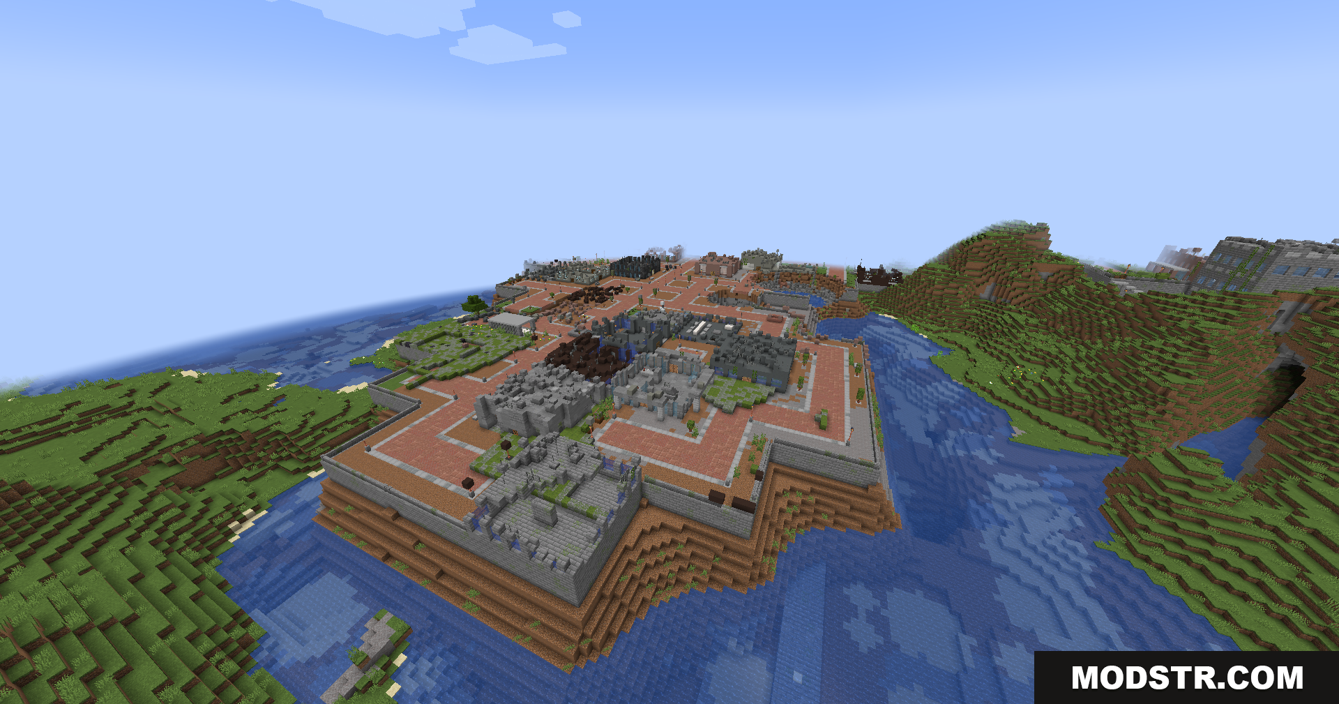 Lost Cities Filter Mod Screenshot 12 An aerial perspective of a ruined city on a plateau