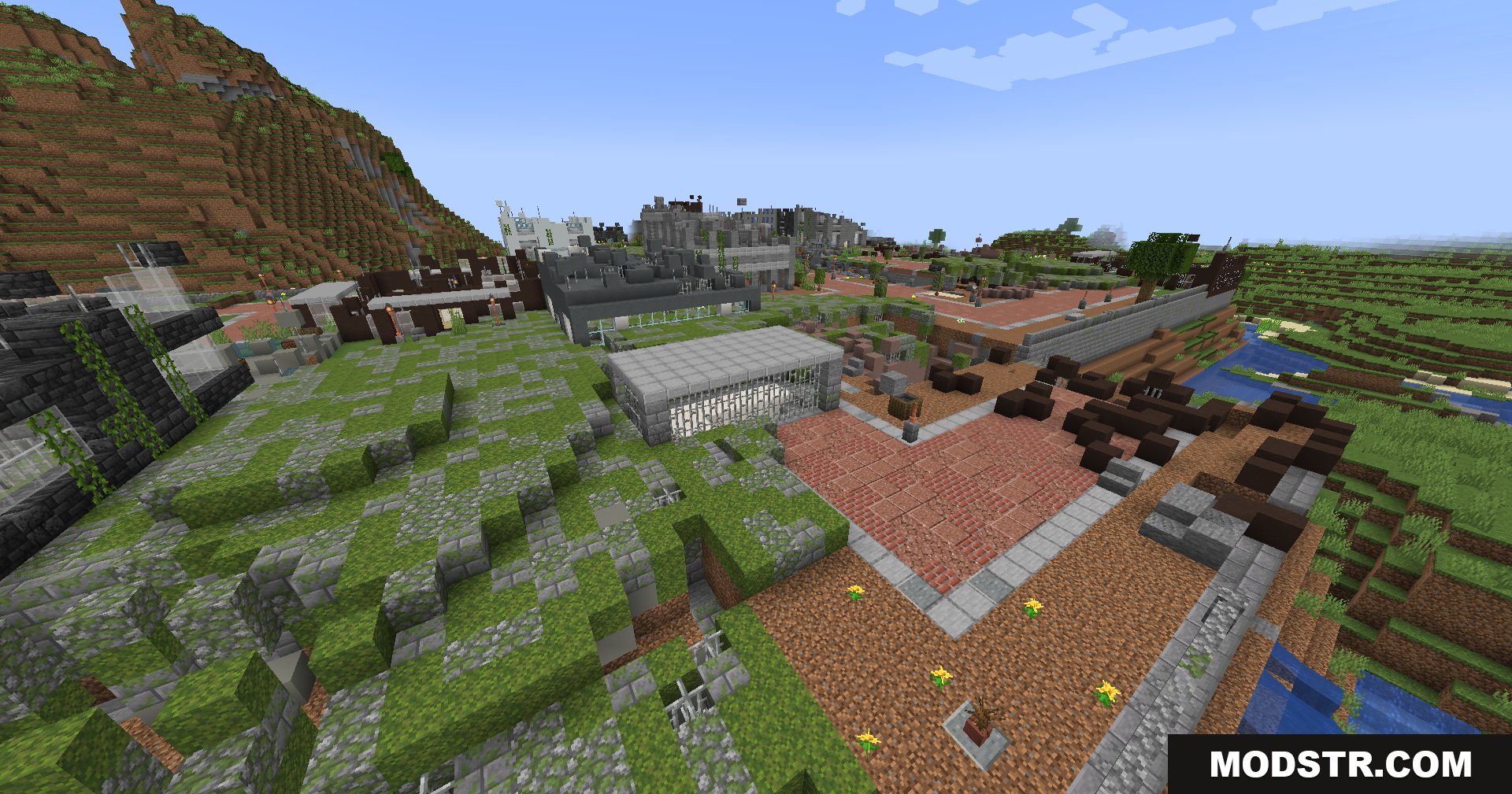 Lost Cities Filter Mod Screenshot 7 An abandoned city with crumbling buildings and overgrown nature