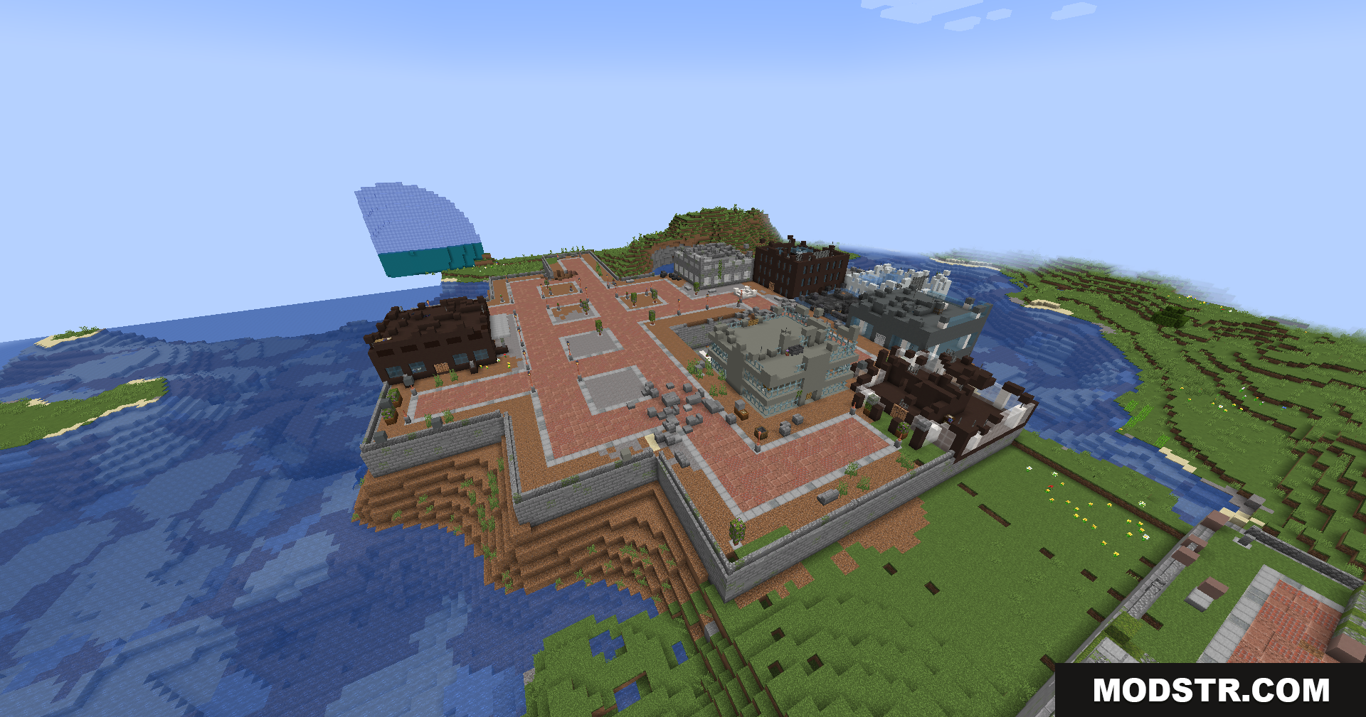 Lost Cities Filter Mod Screenshot 10 A large abandoned city built on a coastal cliffside