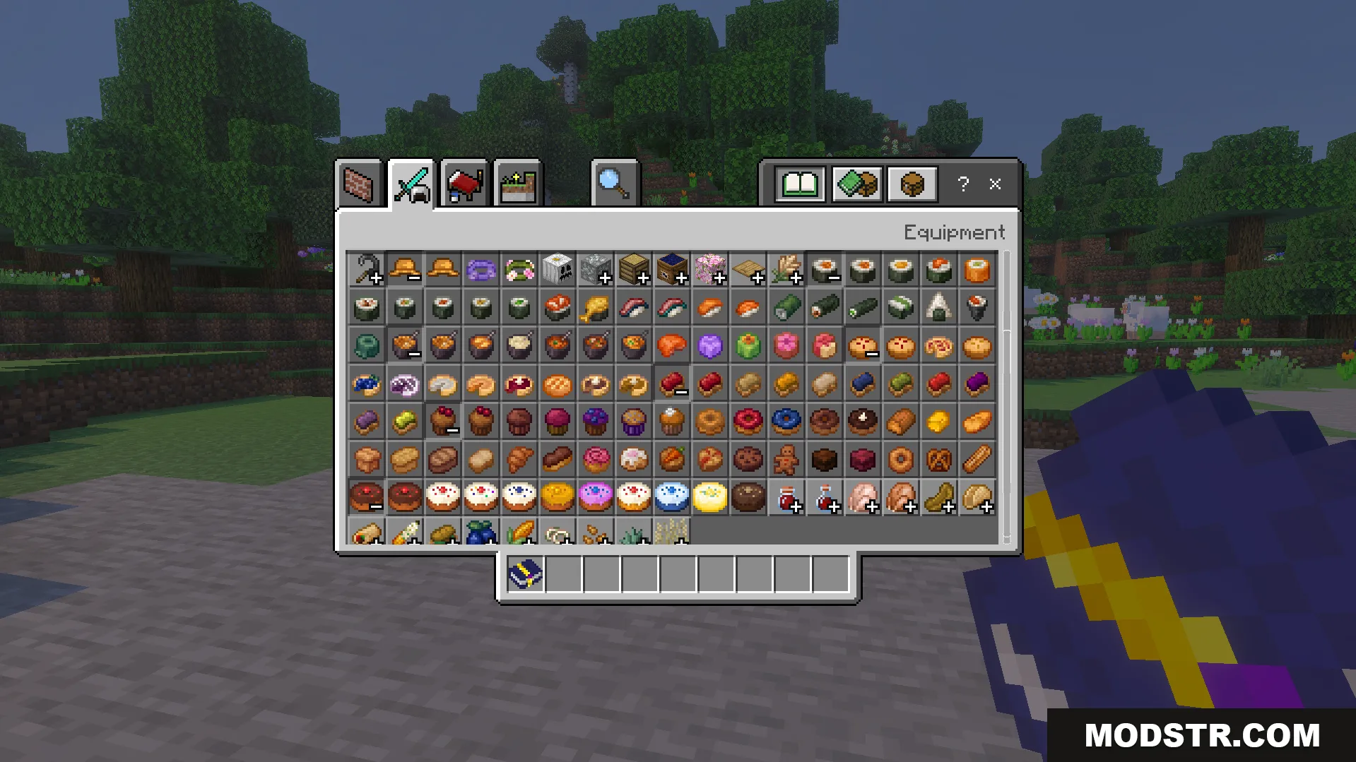 Loyallays Food Expansion Addon Screenshot 4 A creative inventory menu showing many new food items