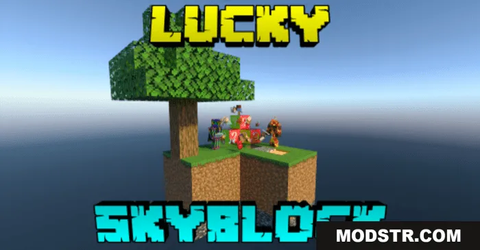 Lucky Skyblock Map (26.x, 1.21) – MCPE/Bedrock cover art