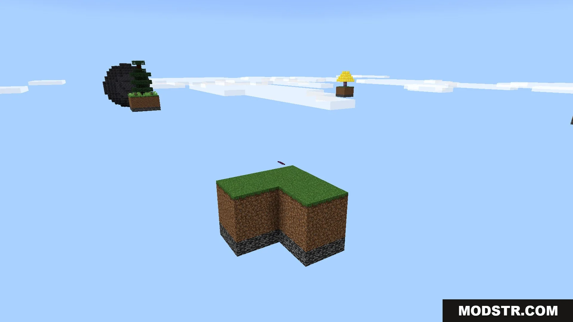 Compact floating island beside the obsidian structure