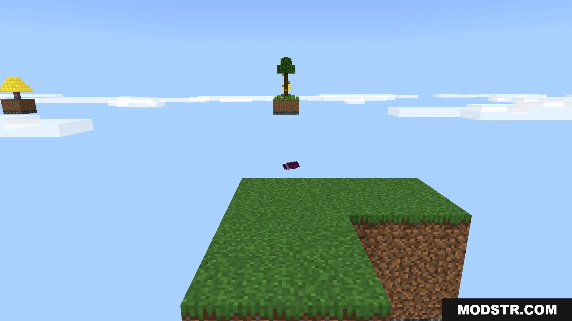 Central starter island floating in the void of Lucky Tree Skyblock