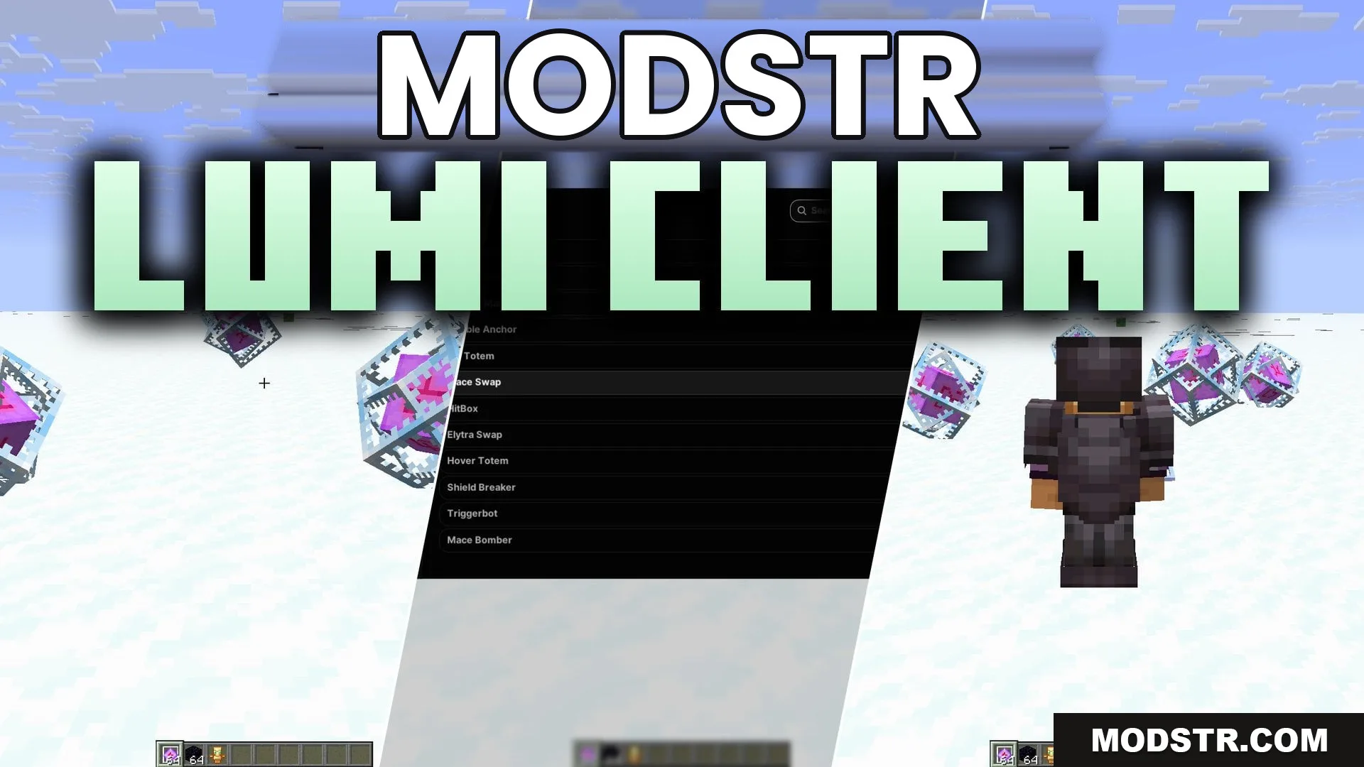 Lumi Client Mod (1.21.11) – Smooth Vector Menus and Live Spotify HUD cover art