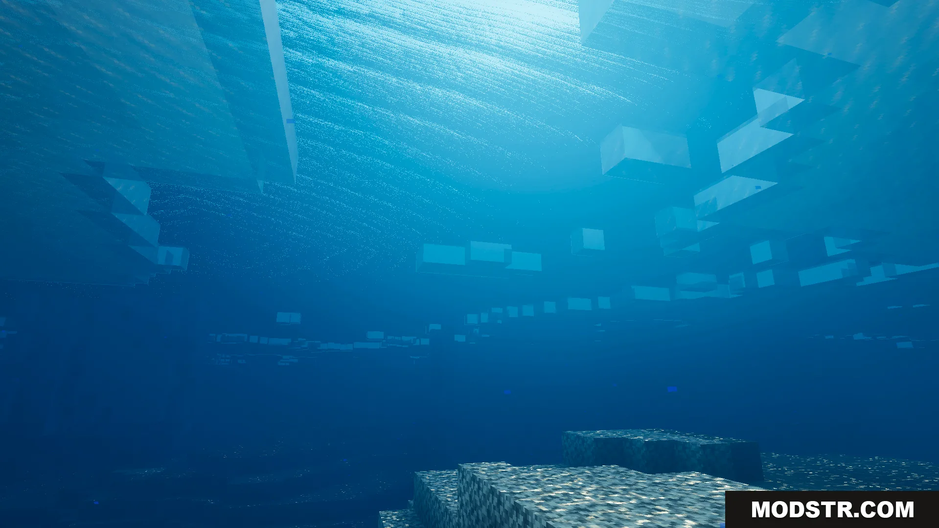 Lumina Visual Shader Screenshot 4 Clear blue ocean water with realistic lighting effects seen from an underwater perspective