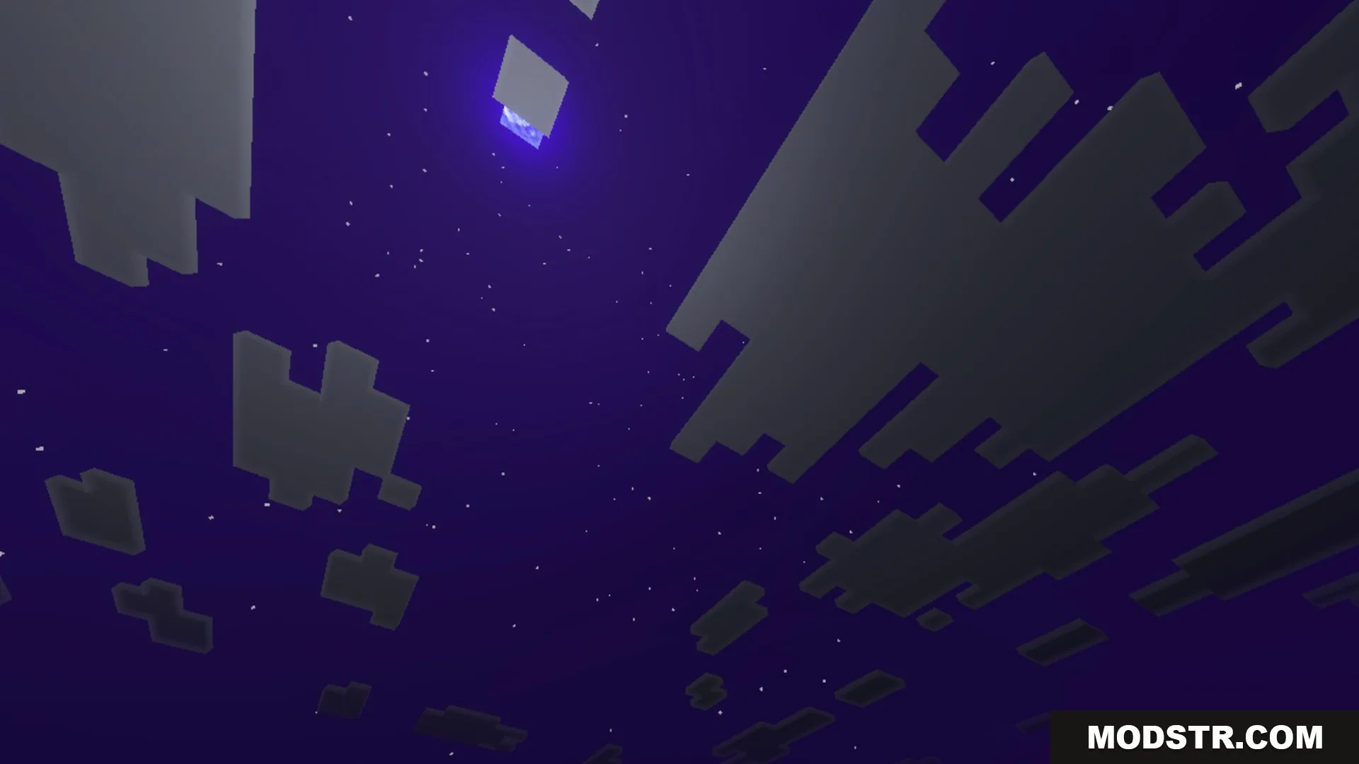 Luminous Vibrant Visual Shader Screenshot 4 Looking up at a vibrant purple night sky with stars and clouds