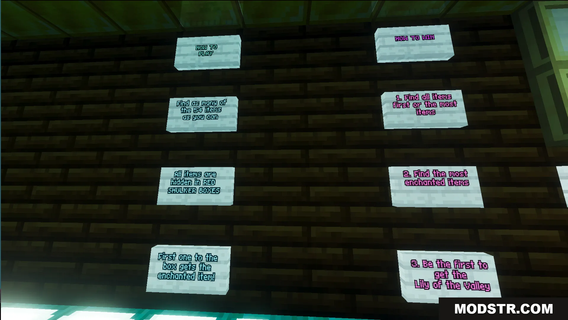 Lunar Festival Hunt Map Screenshot 10 Instruction signs on a wooden wall for the lunar festival hunt