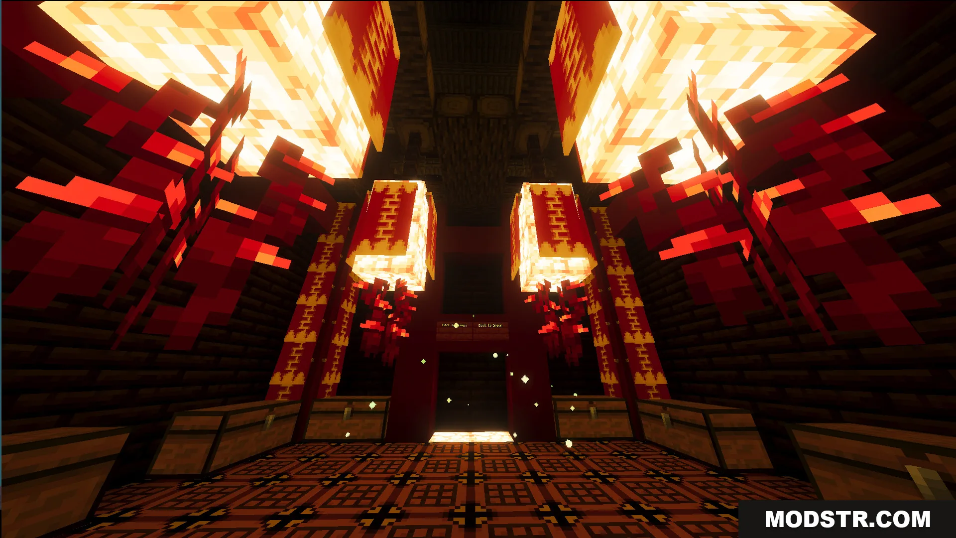 Lunar Festival Hunt Map Screenshot 8 Interior room with glowing lanterns red banners and chests on floors