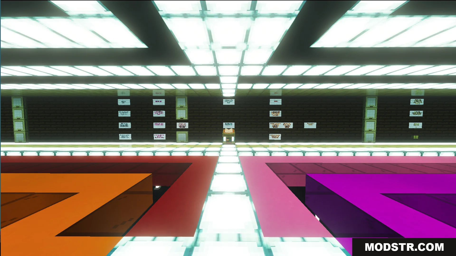 Lunar Festival Hunt Map Screenshot 12 Bright lobby area with glowing floors and signs for the festive hunt