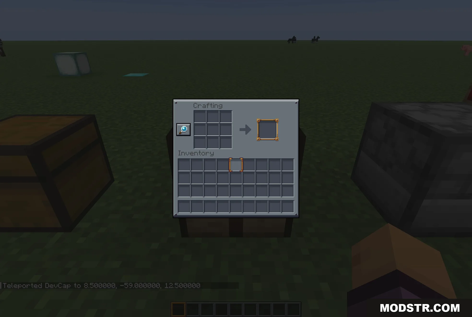 Mandala's GUI Dark Mode 9minecraft Resource Pack Screenshot 5 Mandala GUI Dark Mode resource pack showing a dark crafting table interface