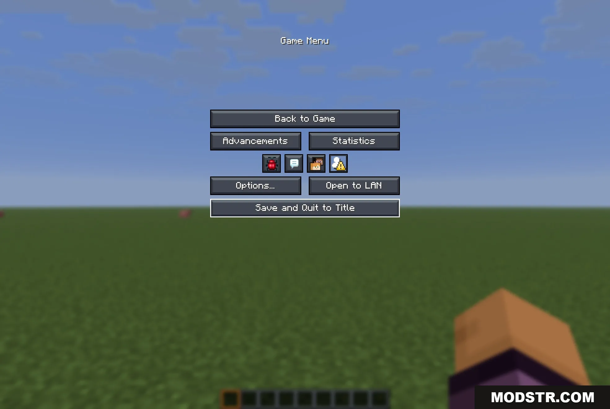 Mandala's GUI Dark Mode 9minecraft Resource Pack Screenshot 10 The Minecraft game menu screen with a modern dark blue gray interface