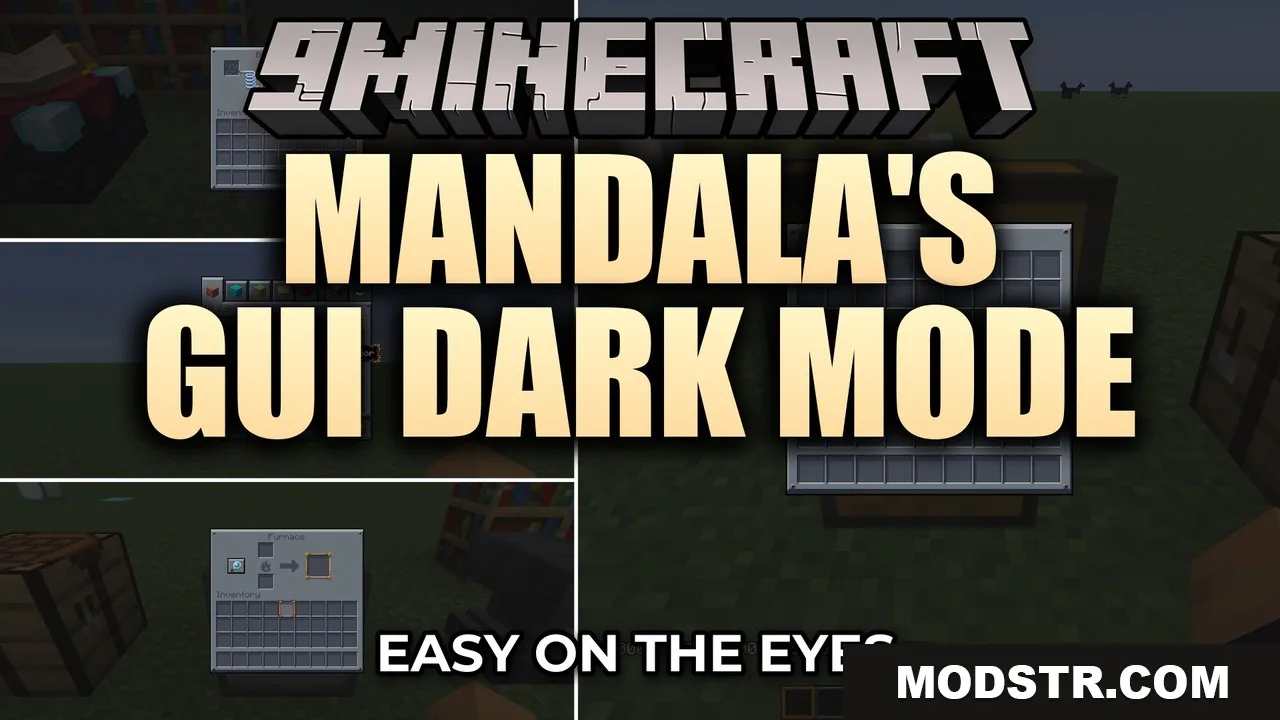 Mandala’s GUI Dark Mode 9minecraft Resource Pack (26.2) – Eye-Soothing Dark Mode Menus cover art