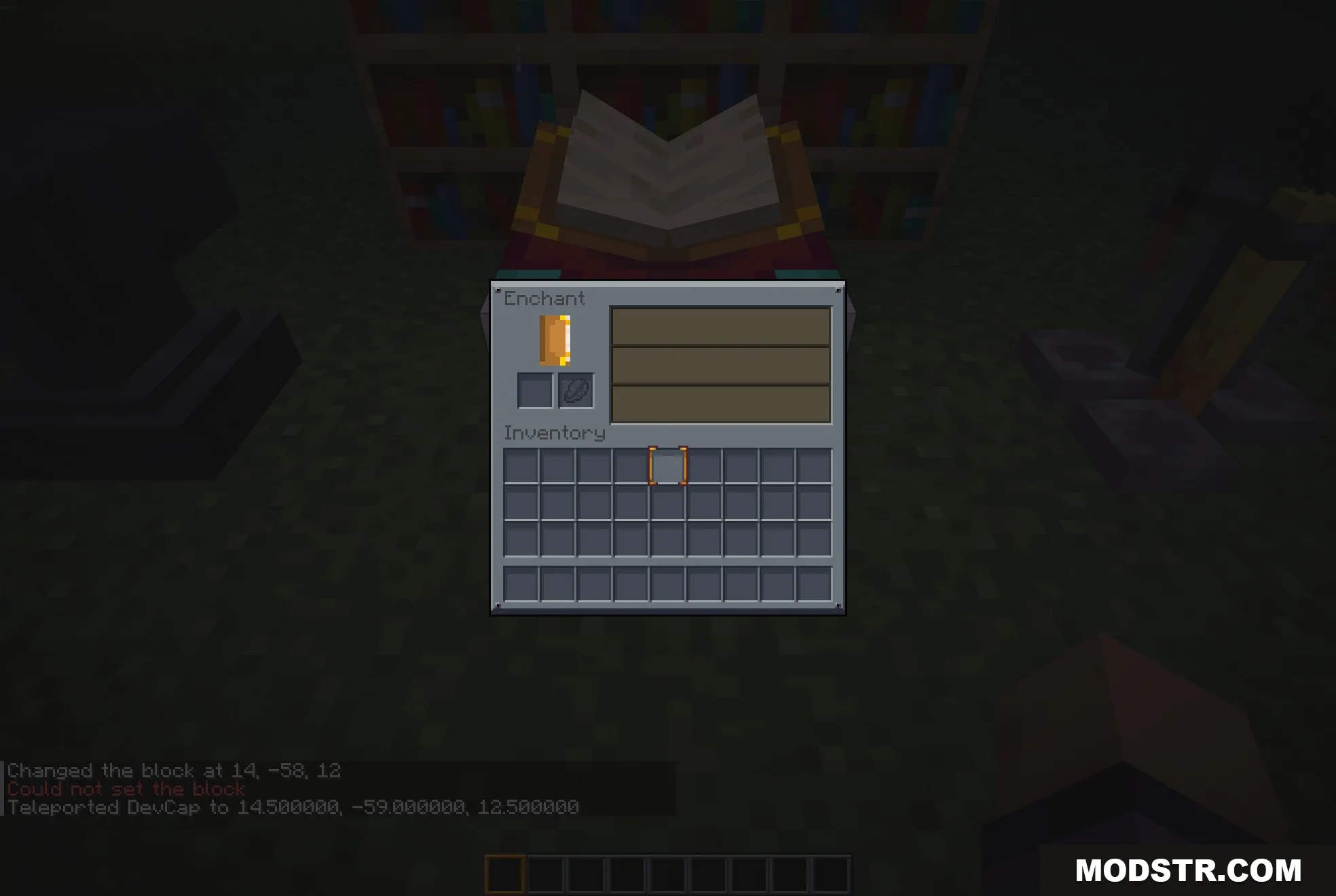 Mandala's GUI Dark Mode 9minecraft Resource Pack Screenshot 8 Mandala GUI Dark Mode transforms the enchanting table menu into a clean dark panel