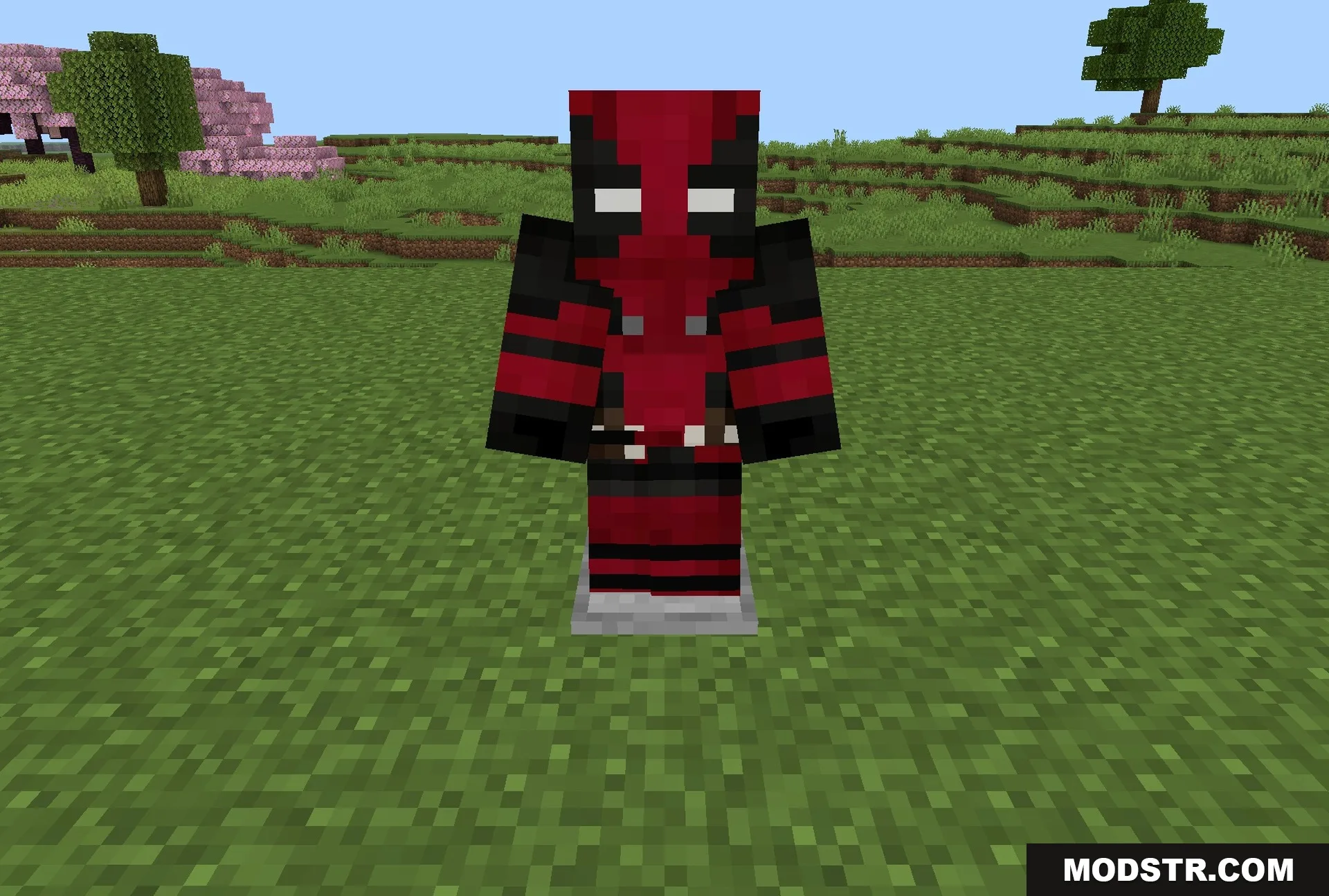 Marvel & Dc Superhero's Addon Screenshot 4 Deadpool's red and black outfit