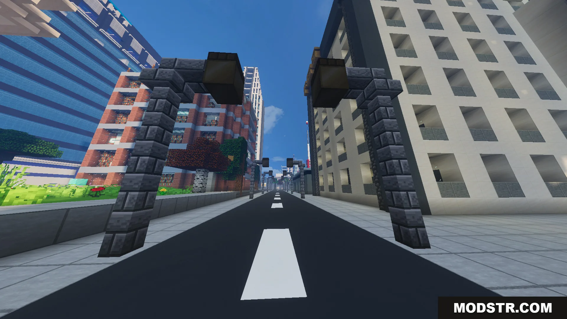 Marvis City LITE Map Screenshot 5 Empty street view in a massive metropolis with tall skyscrapers