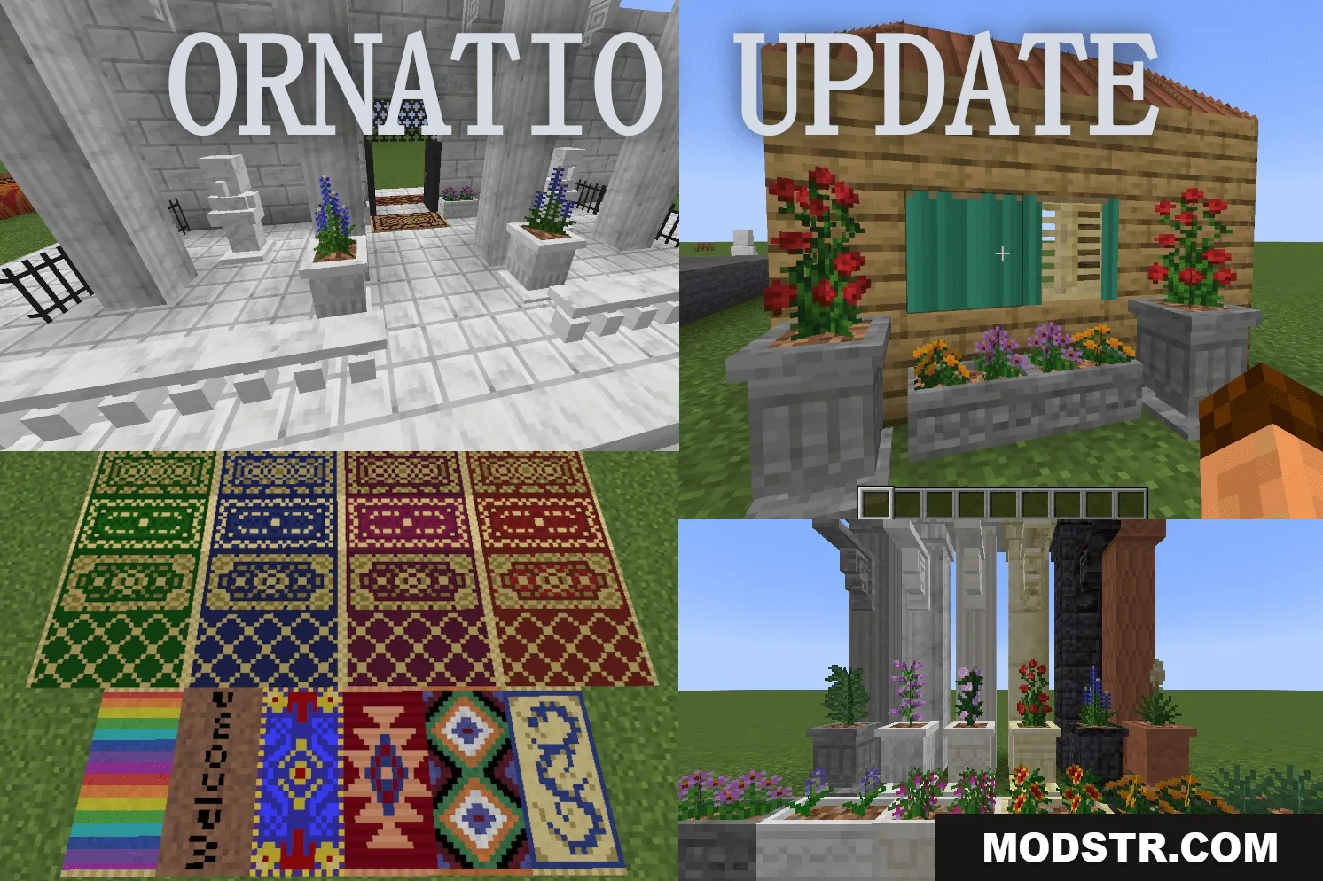 Materia Mod adds decorative items like patterned rugs and flower pots