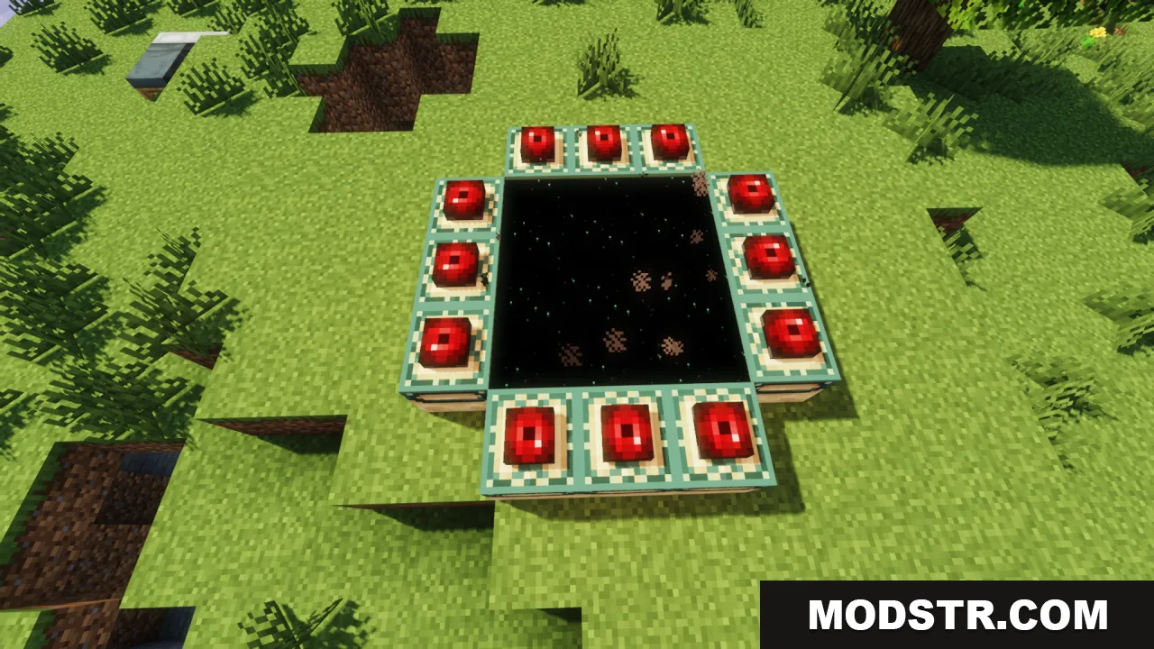 Mechanical Eye Resource Pack Screenshot 4 Activated End Portal with Mechanical Eyes in the frames