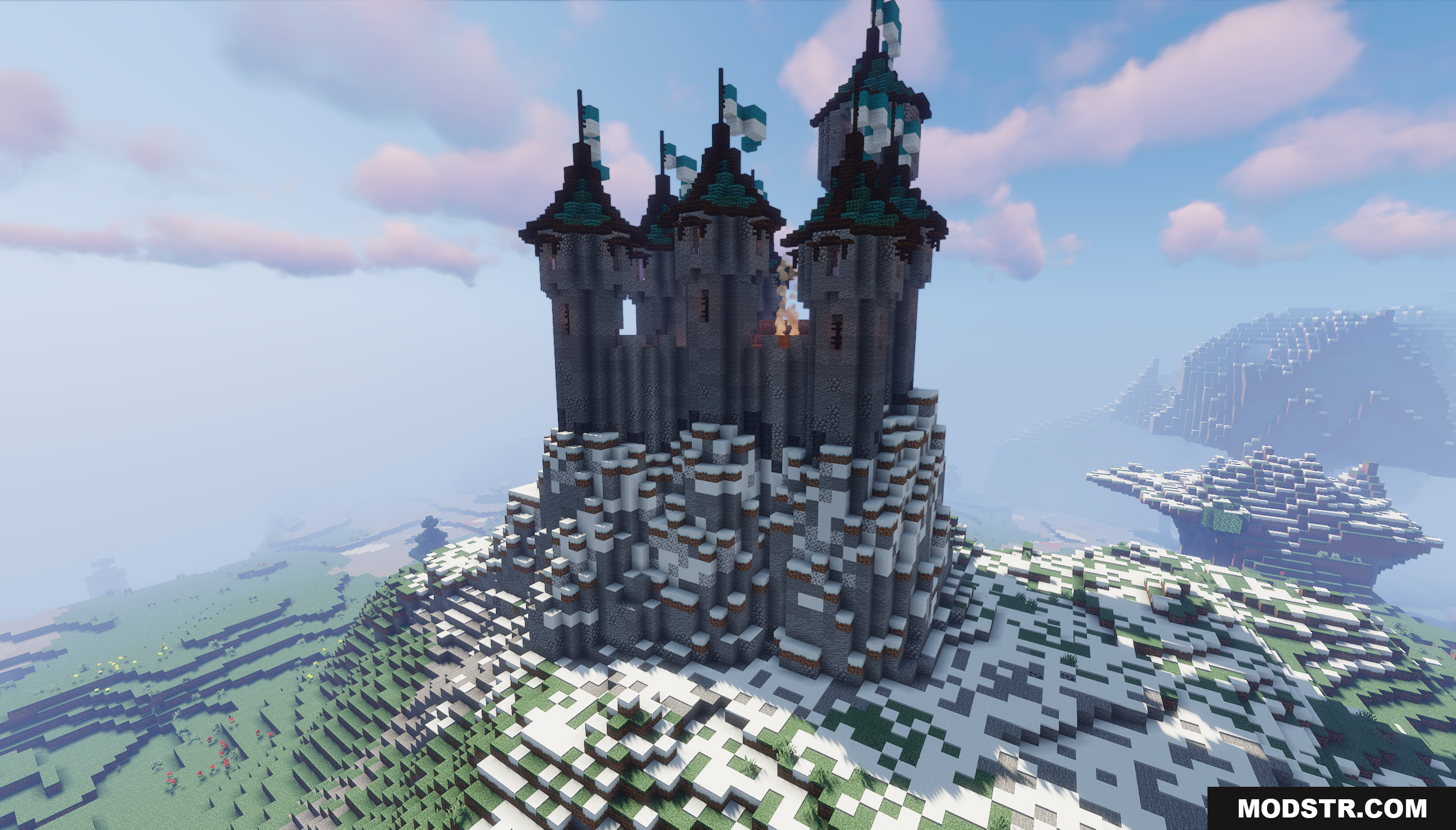 Medieval Fantasy Mountain Castle Map Screenshot 9 A fantasy castle built on the side of a snowy mountain