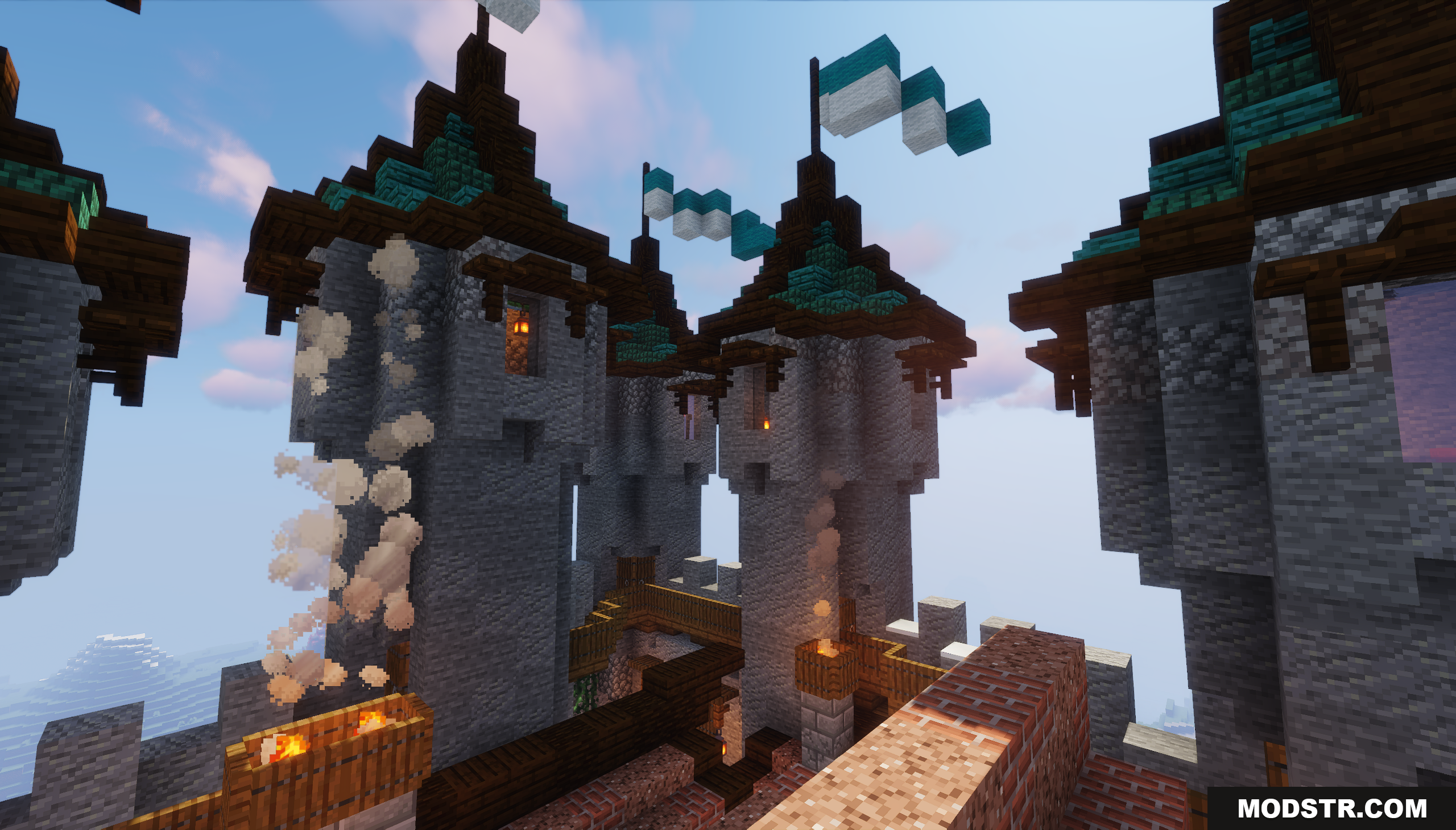 Medieval Fantasy Mountain Castle Map Screenshot 10 The tall stone towers of a medieval mountain fortress