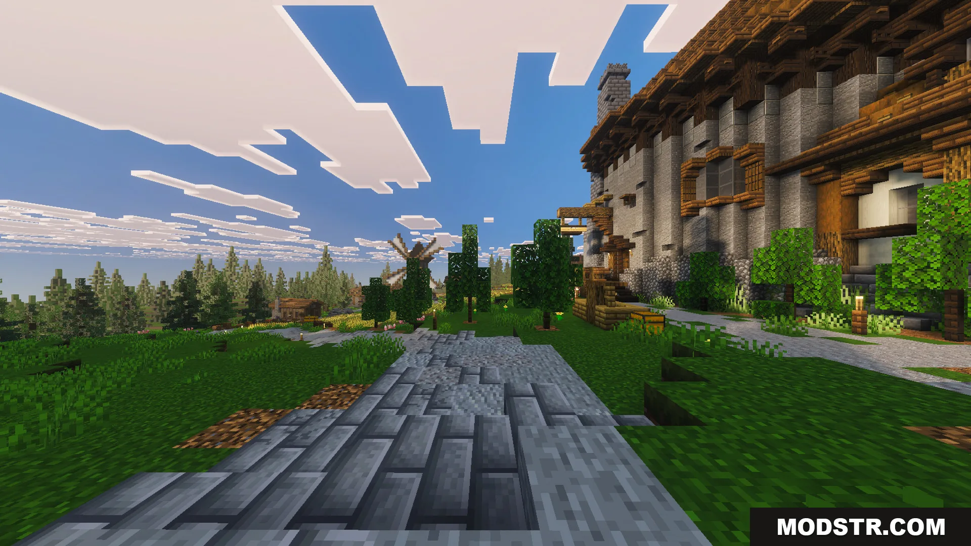 Medieval Village Gendrys Tavern Map Screenshot 1 Medieval Village Gendrys Tavern Map showing a stone path and large building