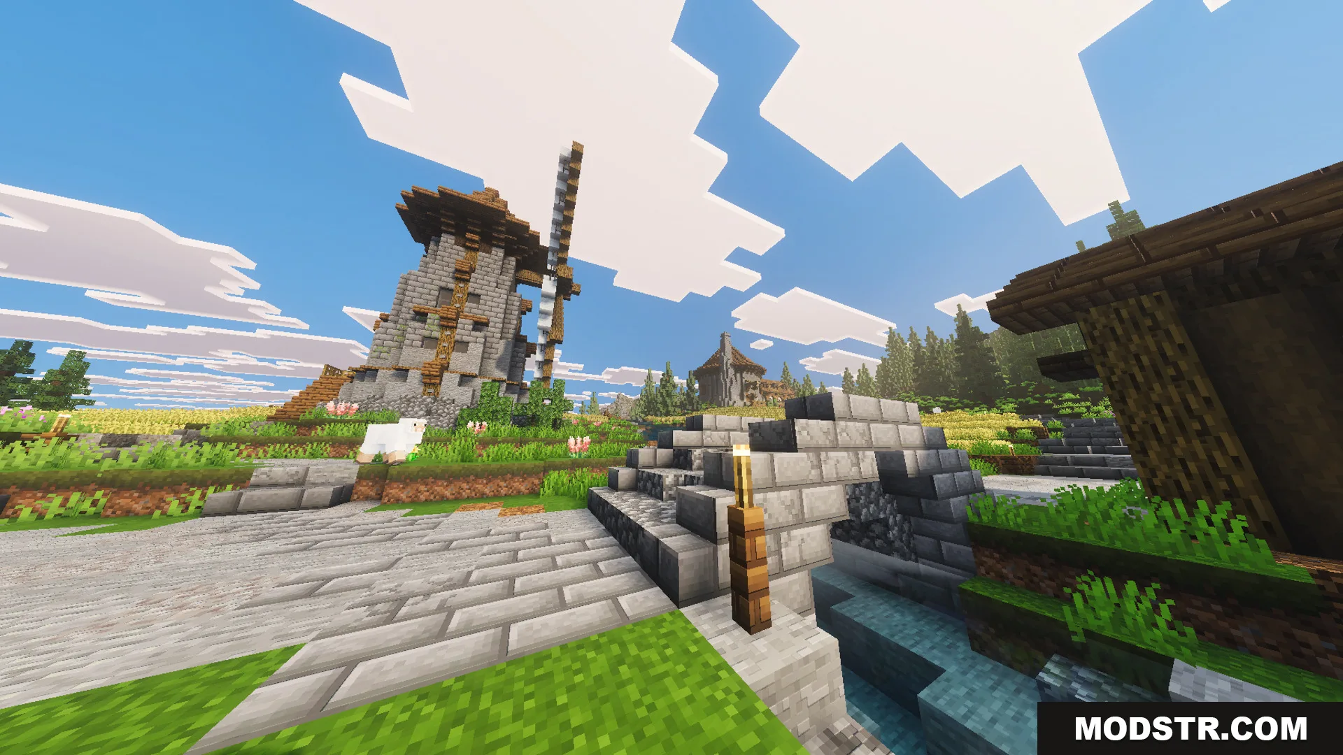 Medieval Village Gendrys Tavern Map Screenshot 10 A stone bridge and windmill in the Medieval Village Gendrys Tavern Map