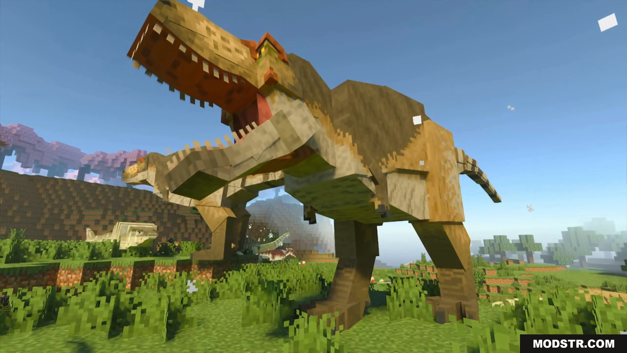 Mesozoic Biology Addon Screenshot 7 Massive fully grown scientifically accurate dinosaur roaring in the wild