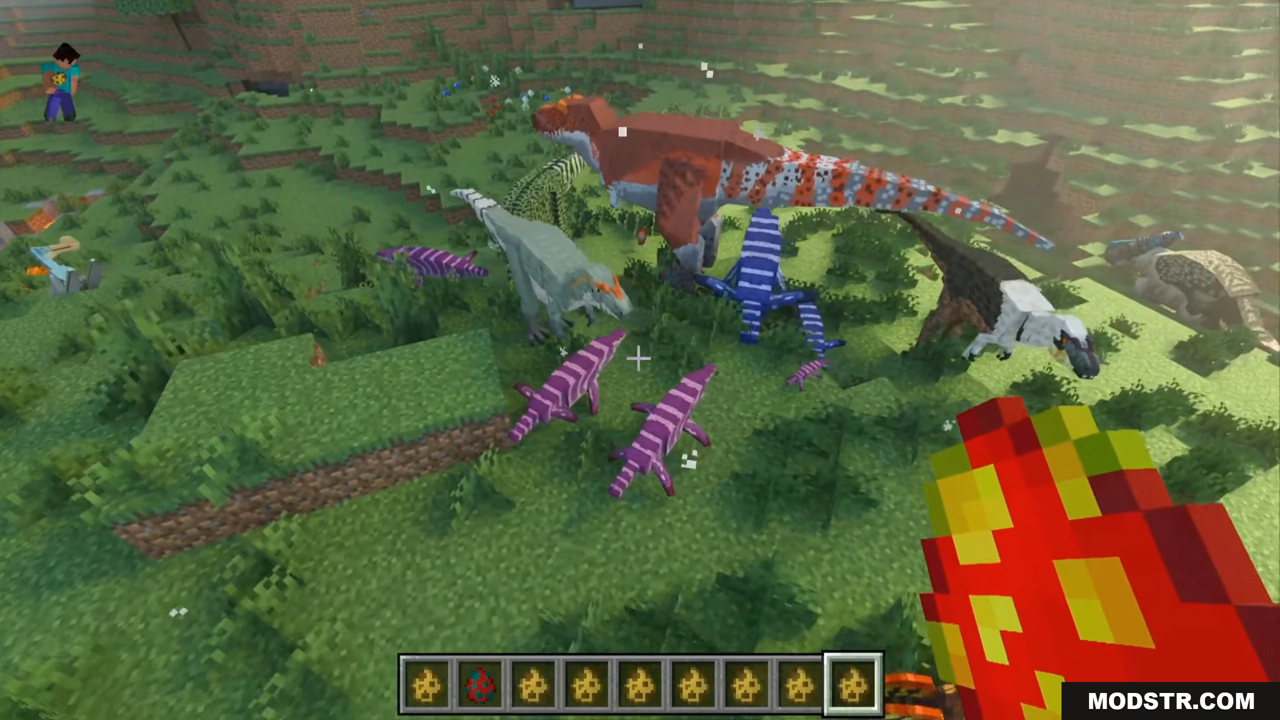 Mesozoic Biology Addon Screenshot 16 Player holding a dinosaur egg to hatch a female Lambeosaurus