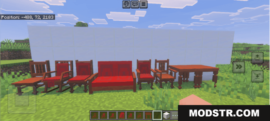 Modblockte Furniture Addon MCPE/Bedrock Mods & Addon Screenshot 4