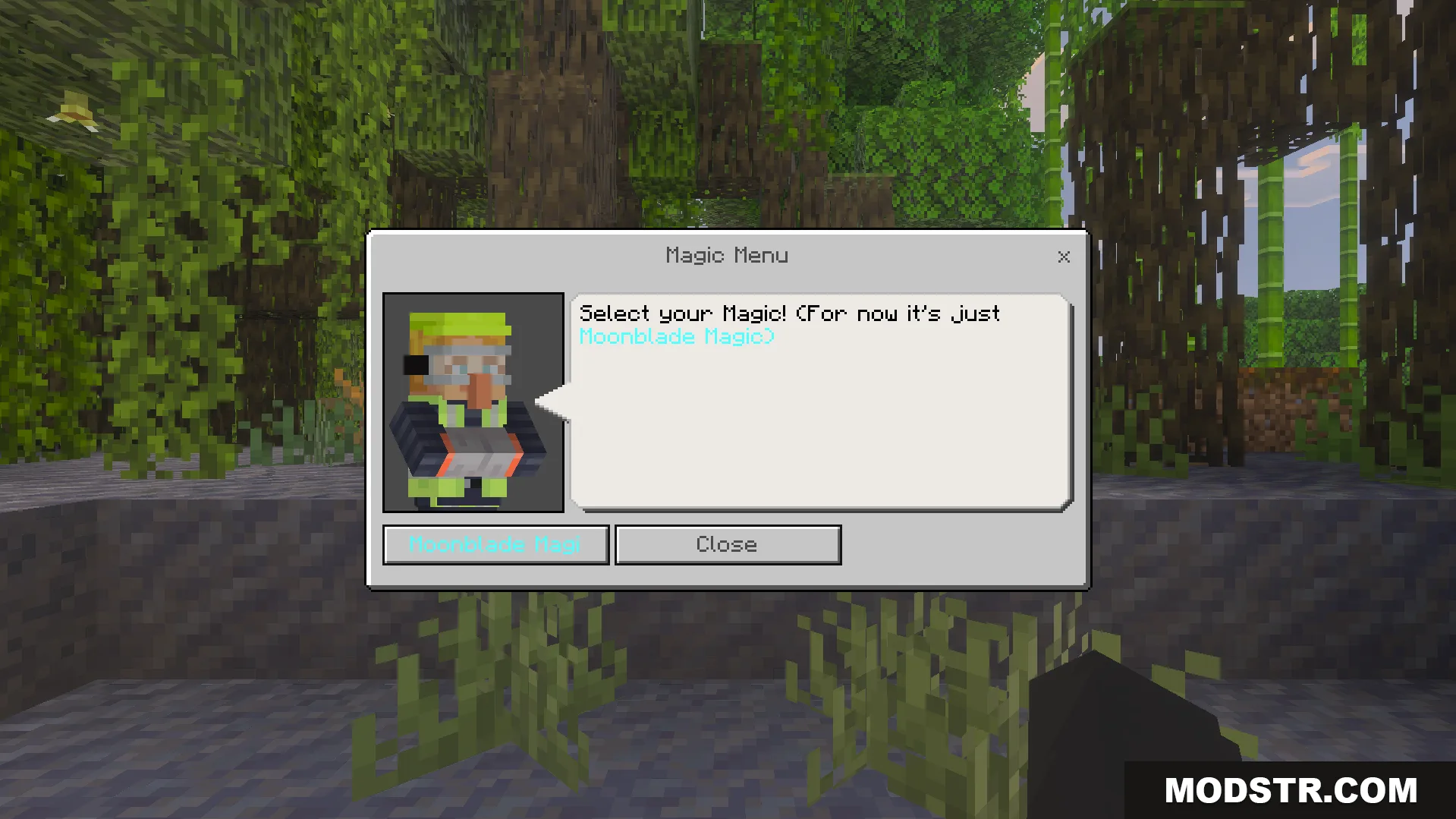Moonblade Magic Addon Screenshot 2 In game magic menu interface for selecting a specific magic style