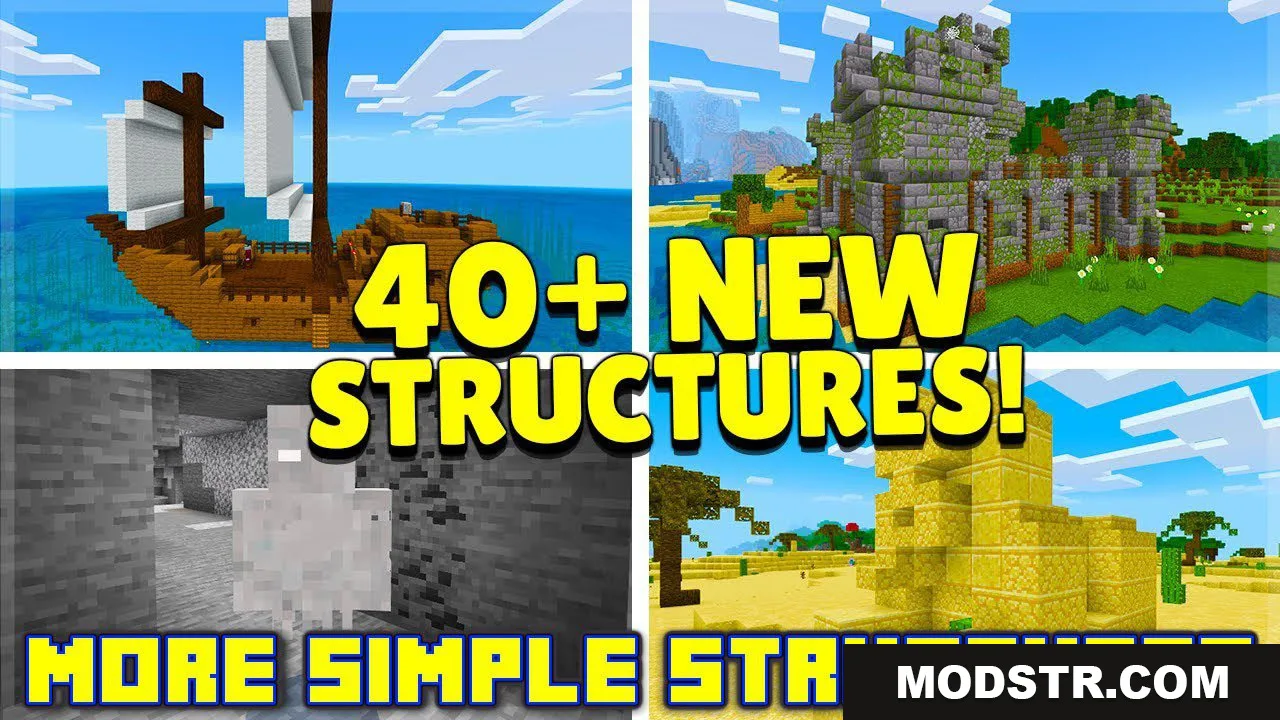 More Simple Structures (26.30+, 1.21) – MCPE/Bedrock Mod