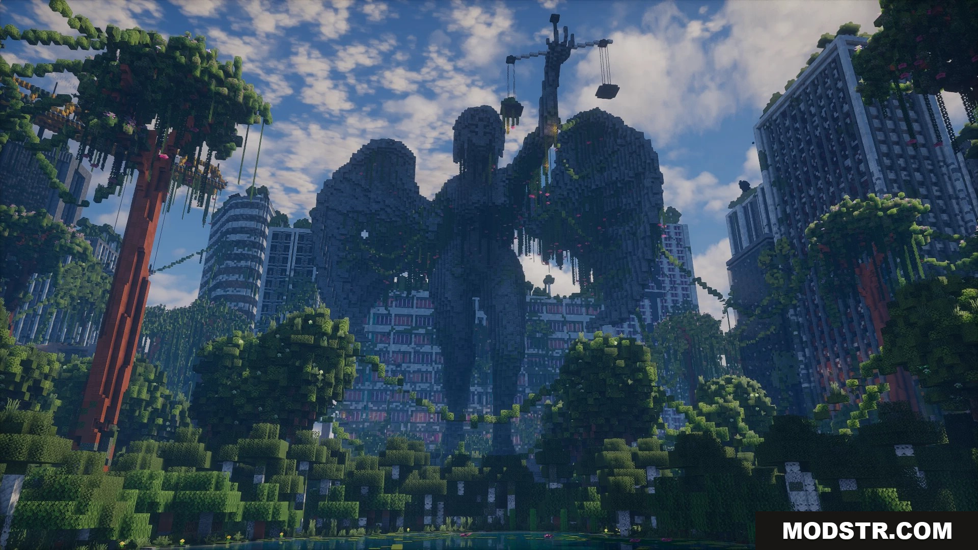 Mosslorn Abandoned Overgrown City with Lore Map (26.1.2, 1.20.1) – Overgrown Ruined City