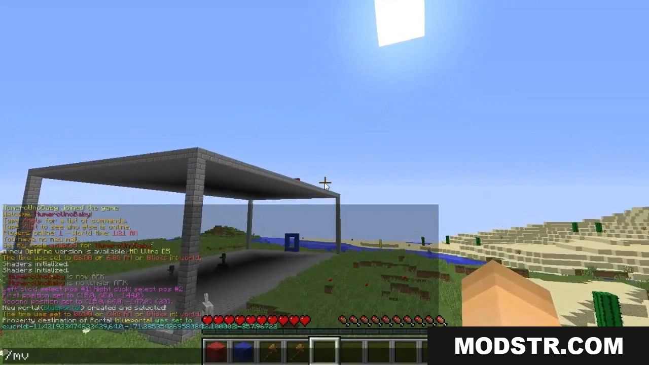 Multiverse Portals Plugin Screenshot 3 Player using chat commands to create custom teleportation portals