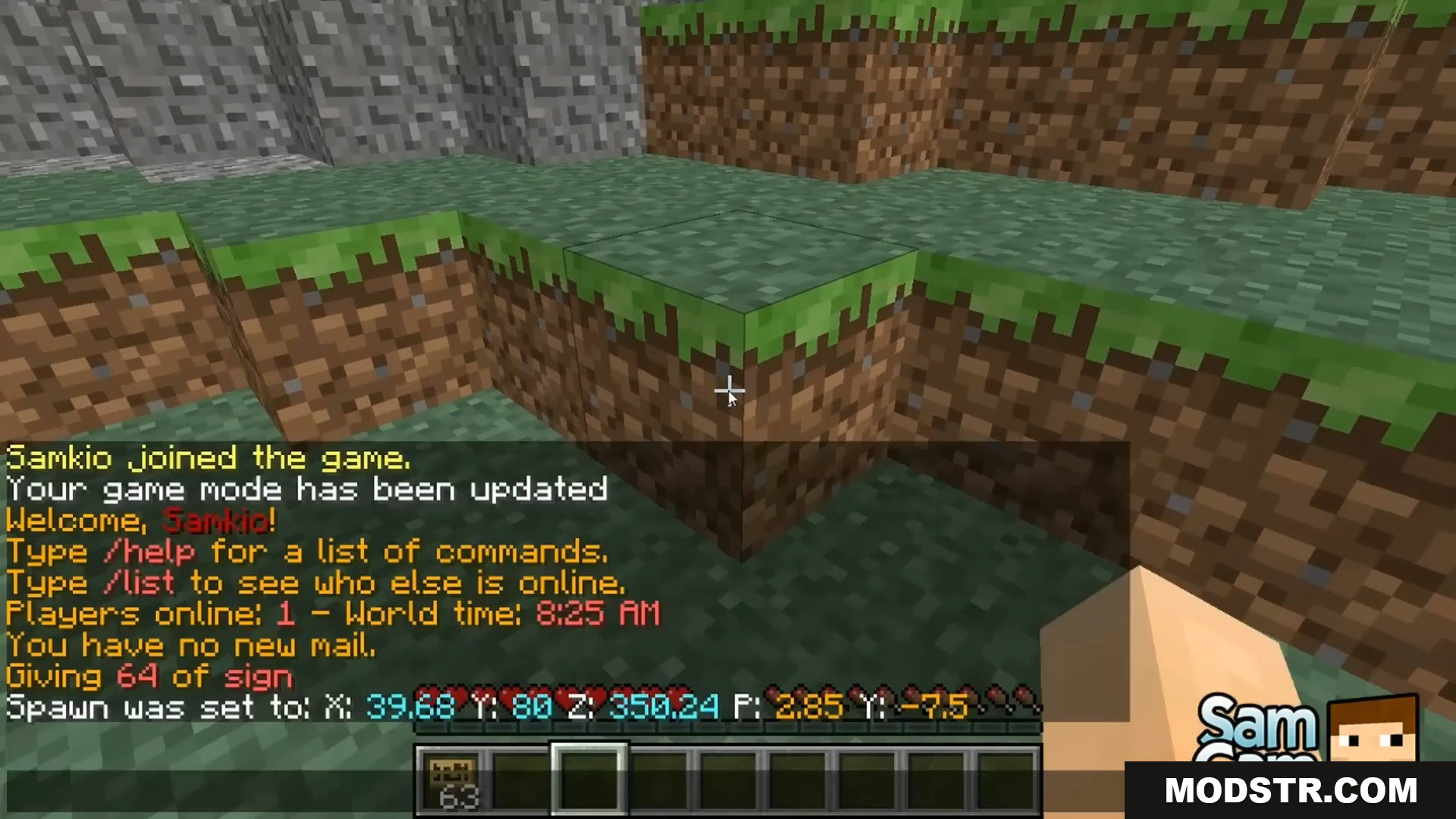 Chat message confirming the spawn point has been set