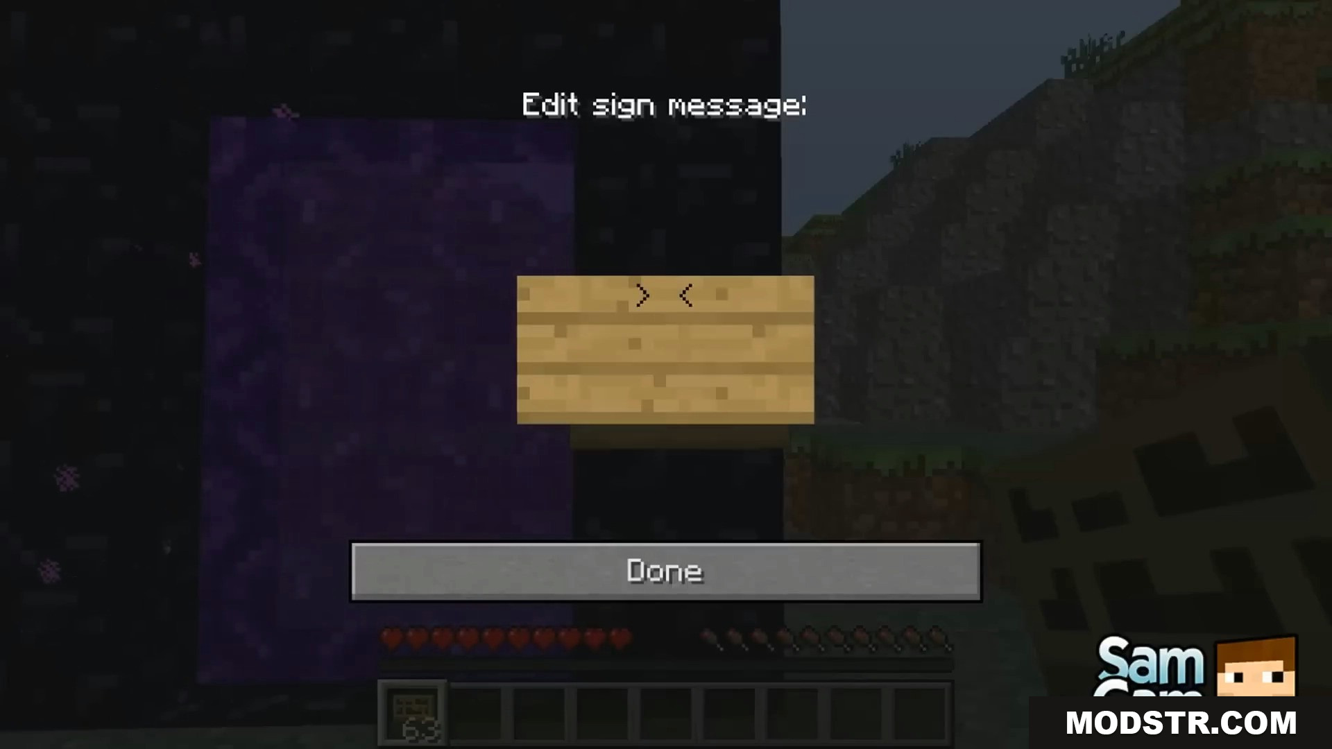 Editing sign message to create a Multiverse Signportal destination