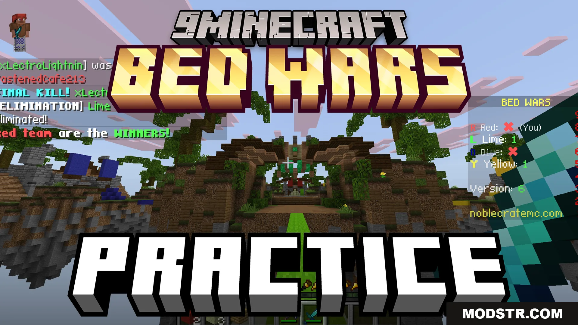 NC Practice Bed Wars Map (26.x) – Protect Your Bed From Clever Bots on Sky Islands