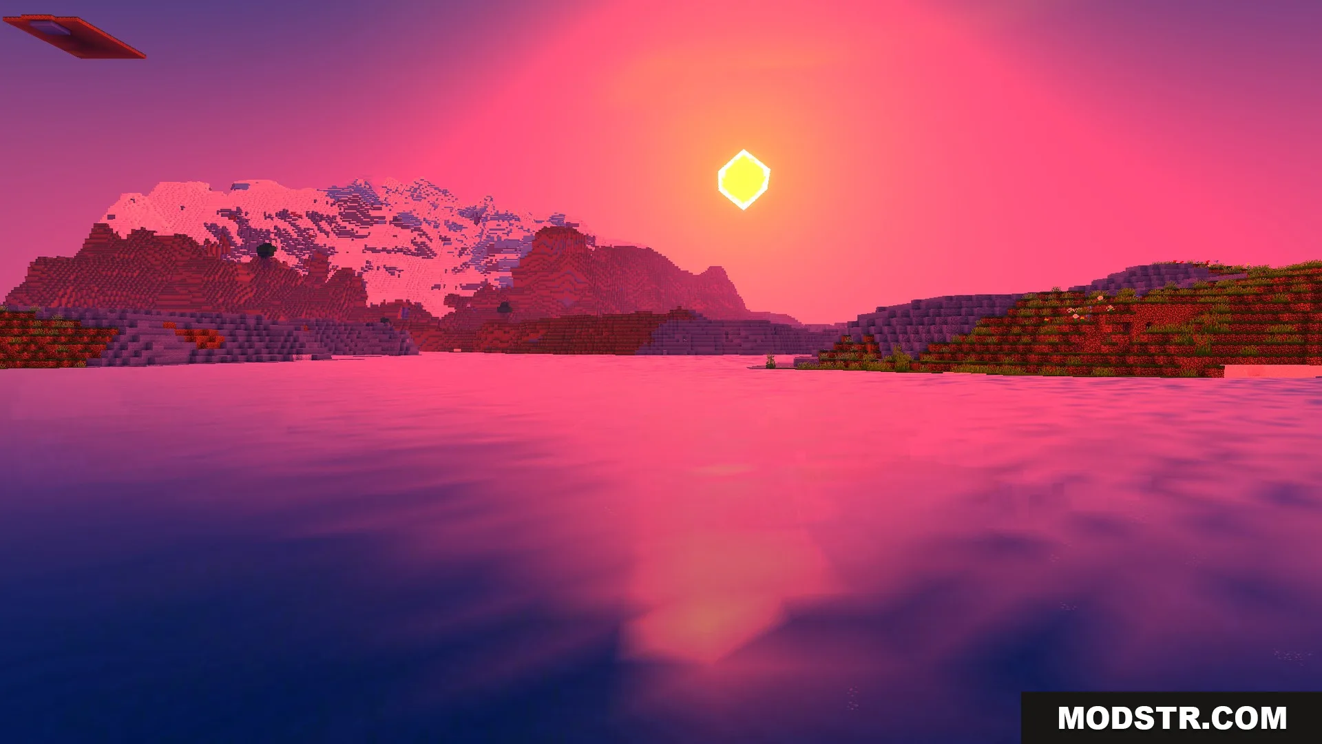 Newb Complementary Shader Screenshot 10 Sun over rippling ocean water with the shader
