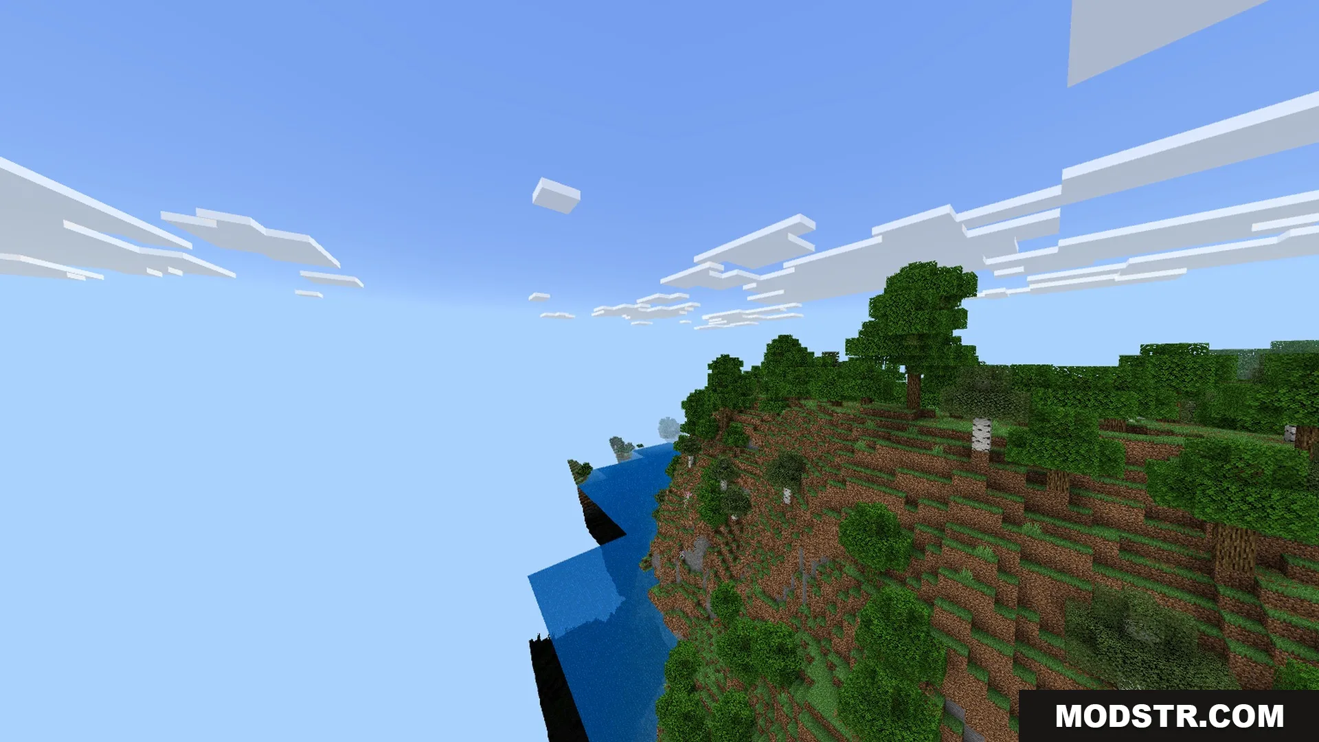 Newb CraftEdge Shader - RenderDragon Shader Screenshot 7 Newb CraftEdge adds realistic atmospheric fog and shadows to a steep green cliff