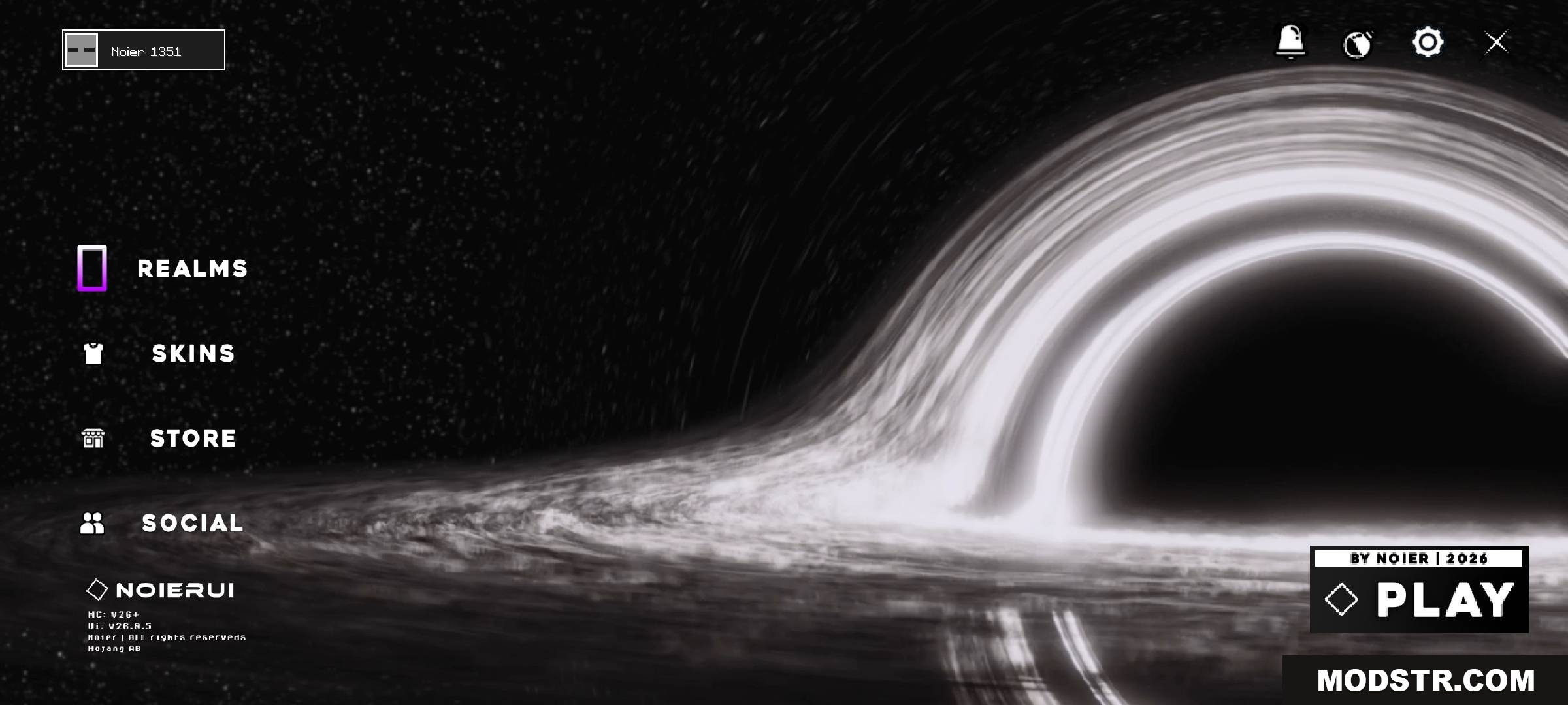 Noierui Blackhole V2 Texture Pack (26.x) – A Cleaner UI for Your Game Menus