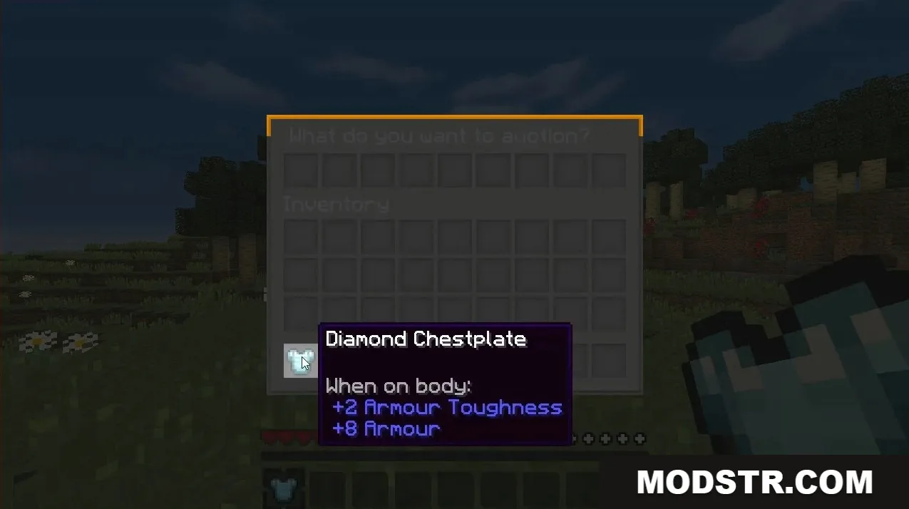 NPC Auctions Plugin Screenshot 4 Player putting a Diamond Chestplate up for auction