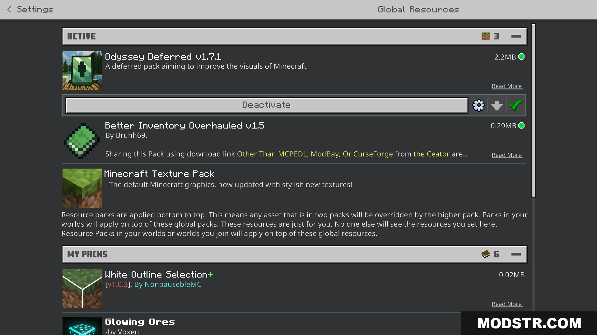 Odyssey Deferred Texture Pack (26.x, 1.21) – Realistic Lighting And PBR Textures cover art