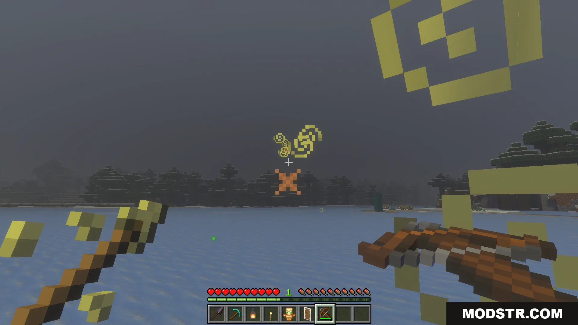 Offhand Addon Screenshot 5 Player holding an arrow in the left hand and aiming a crossbow