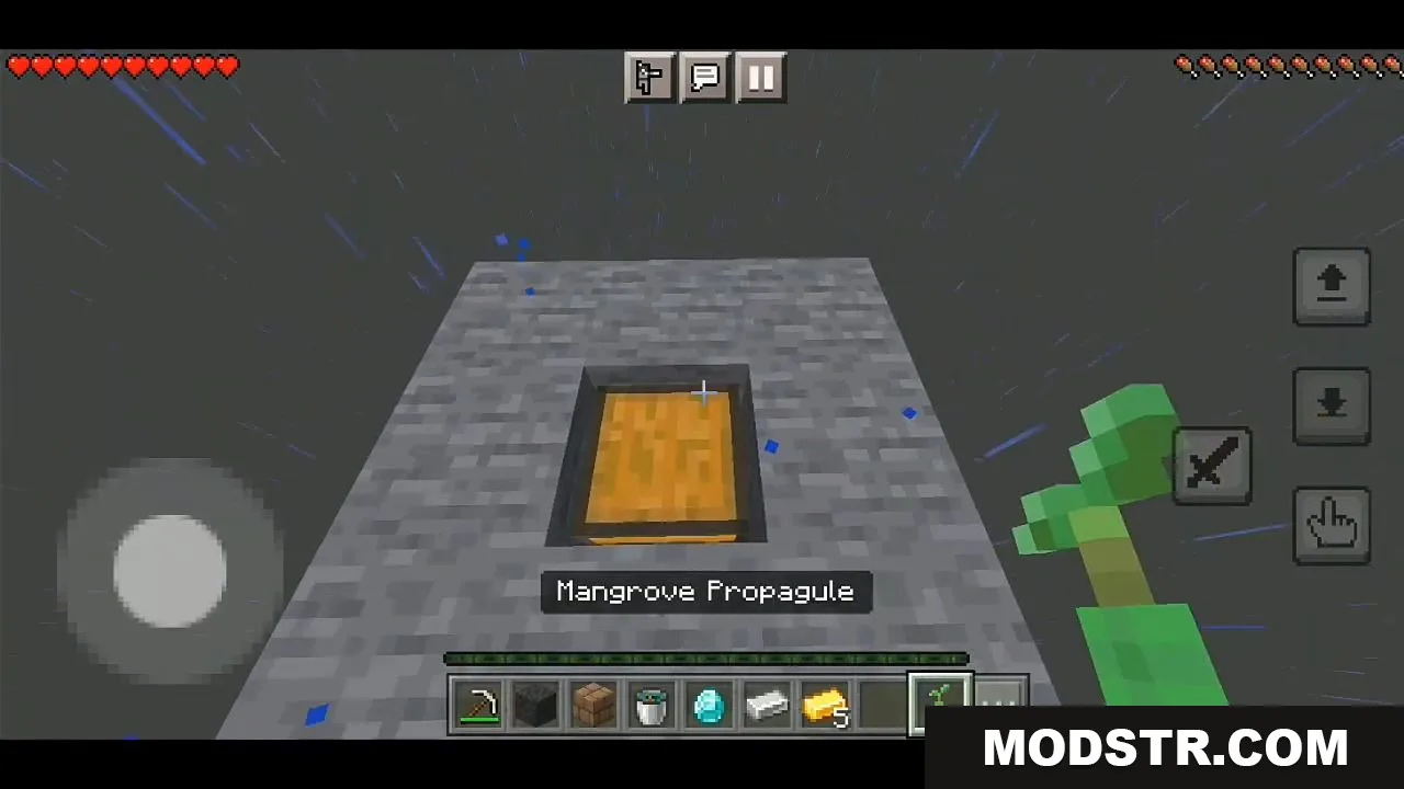 Breaking the block unlocks new items and structures for map progression