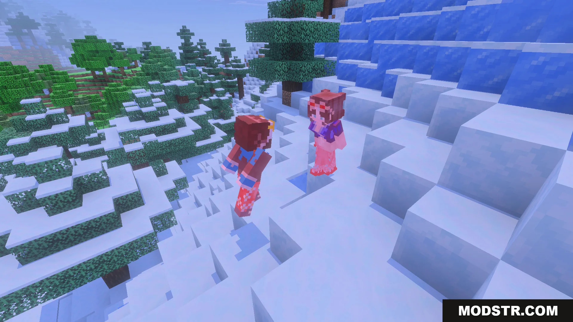 One Piece Addon Screenshot 7 Two anime crew members from One Piece Addon standing on snowy ground